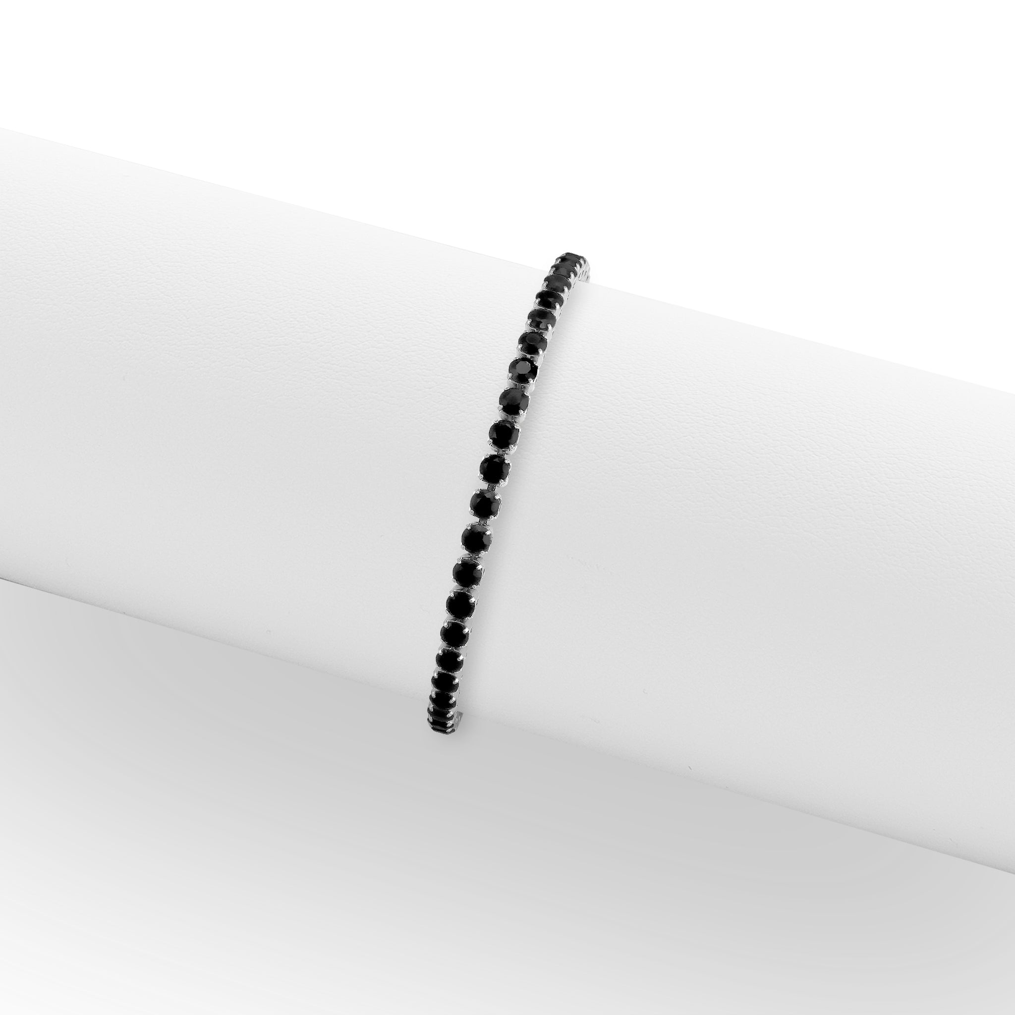 Stainless Steel Jet Rhinestone Tennis Chain Bracelet / TBR0003、mySite、dreamappss