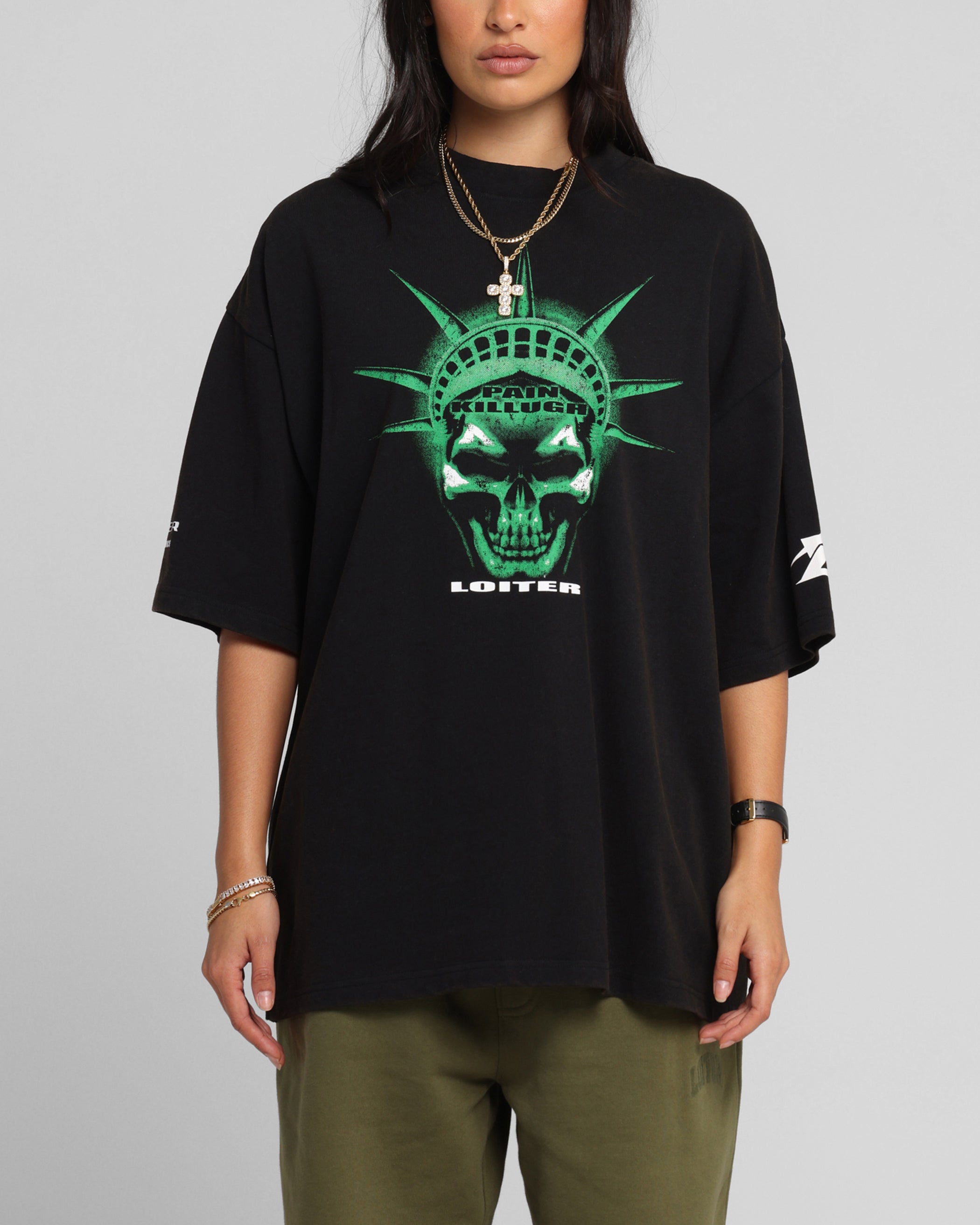 Loiter Liberty Vintage T-Shirt Vintage Black、mySite、zt4zffjzw