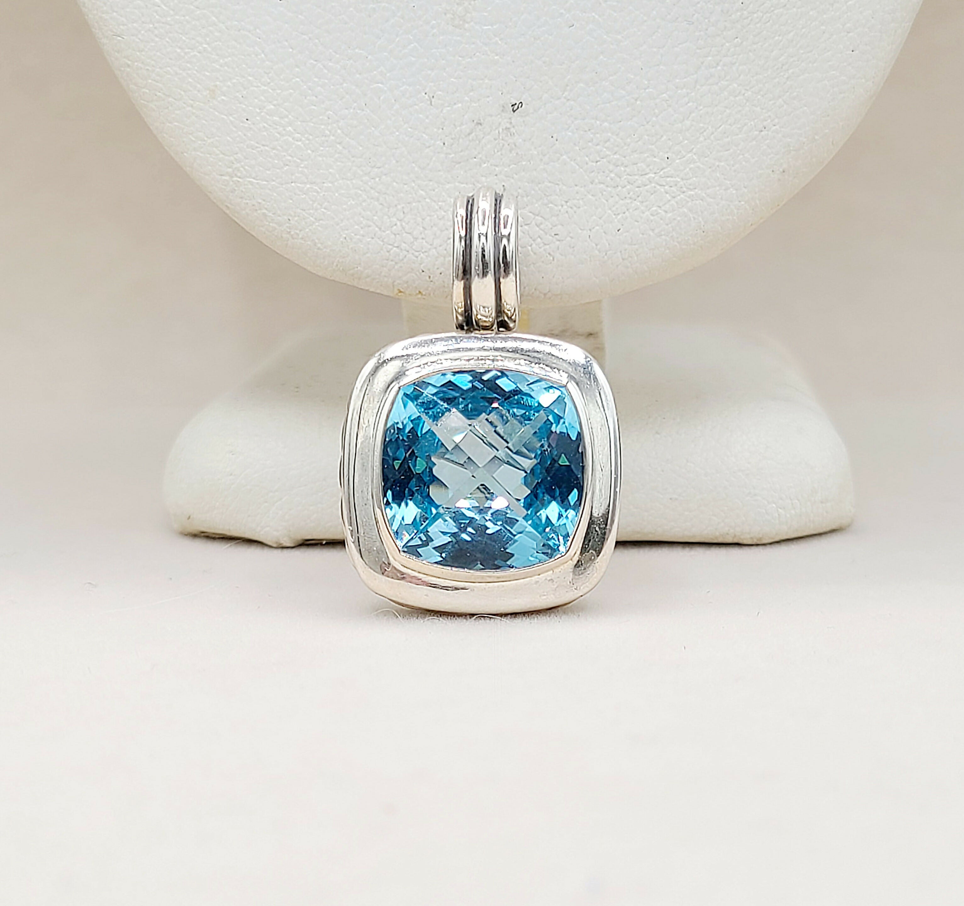 David Yurman Albion Enhancer Pendant 14mm Blue Topaz、mySite、hinf8tx79