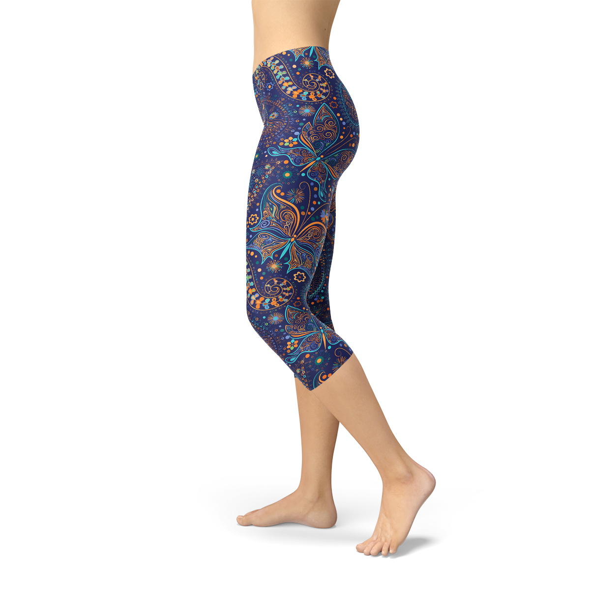 Paisley Butterfly Women's Capri Leggings、mySite、camillekostekn