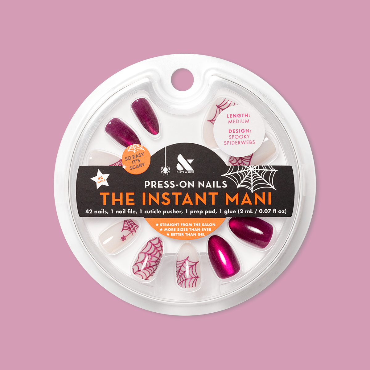 Spooky Spiderwebs - Press-On | Medium | Almond - Part of Set、mySite、solidvoid