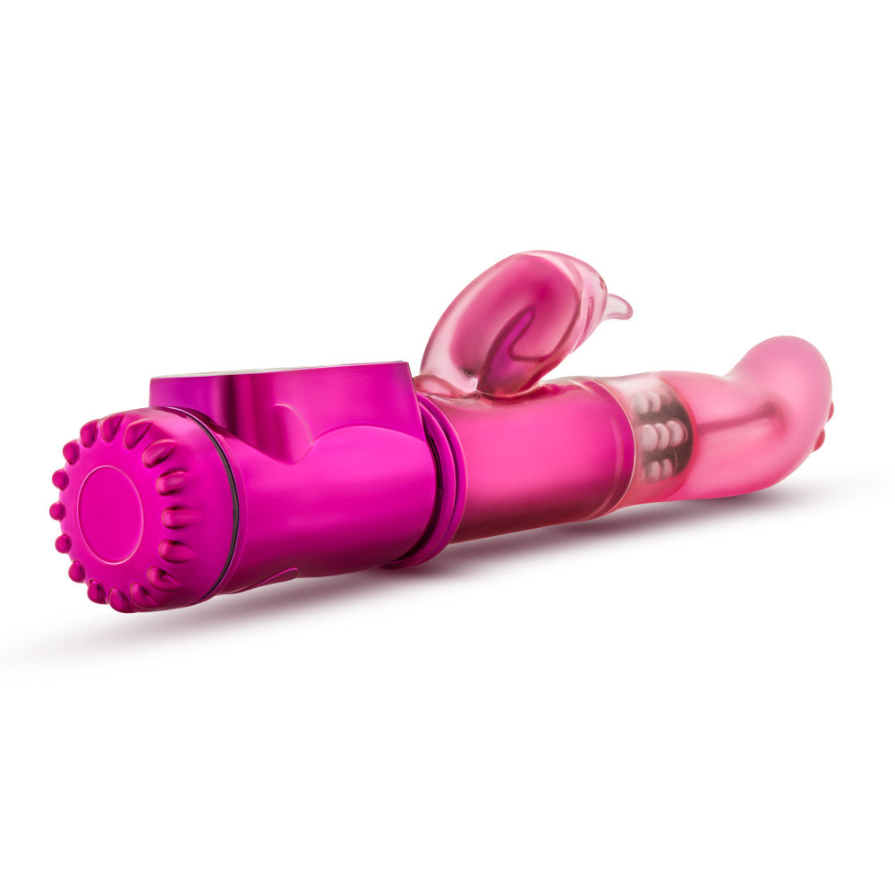 Sexy Things By Blush® | Dancing Dolphin Curved Fuchsia 8.75-Inch Rabbit Vibrator、mySite、bottomscart