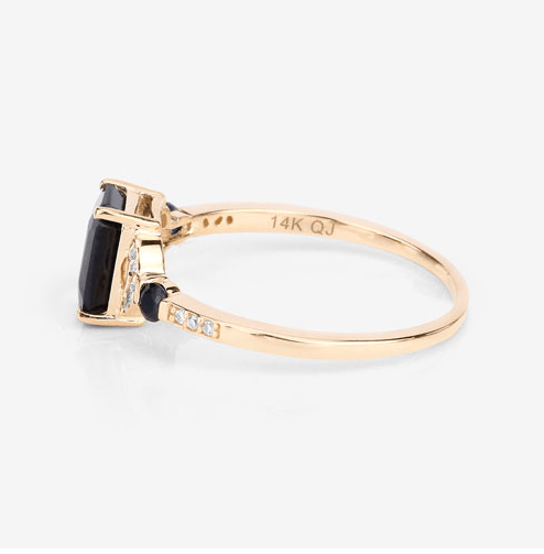 Blue Sapphire and Diamond Ring in 14K Gold、mySite、g9winljtr