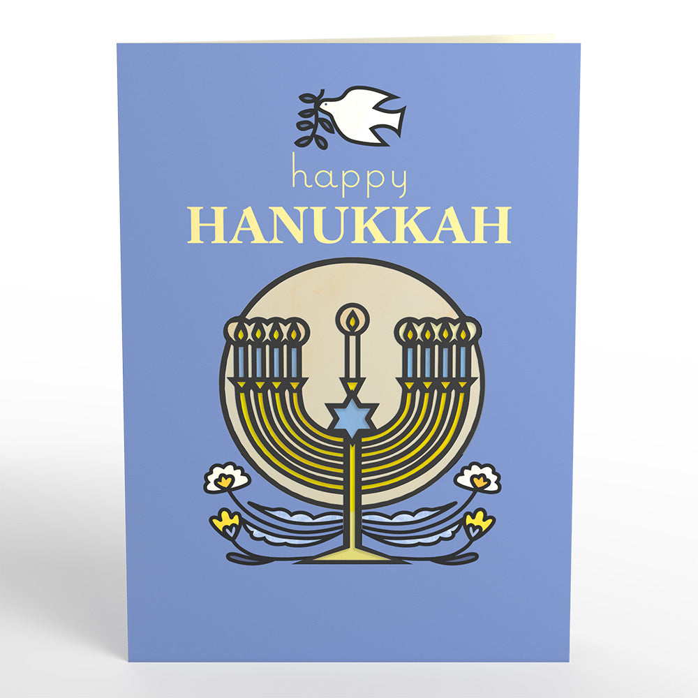 Happy Hanukkah Menorah Suncatcher Card、mySite、solidvoid