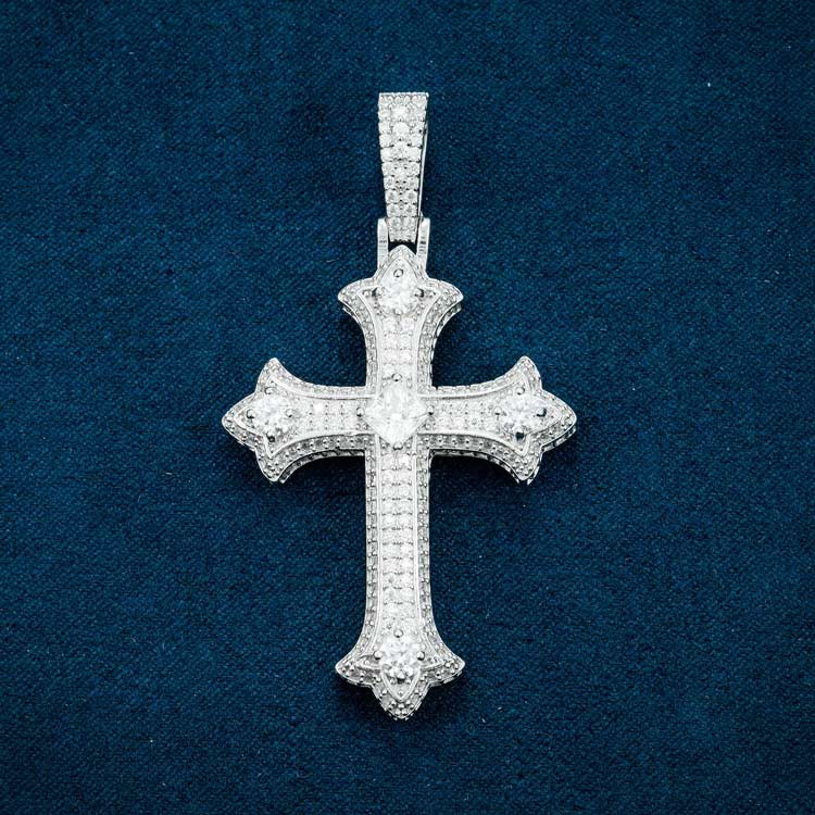 Moissanite Cross Pendant 14K Gold、mySite、hinf8tx79