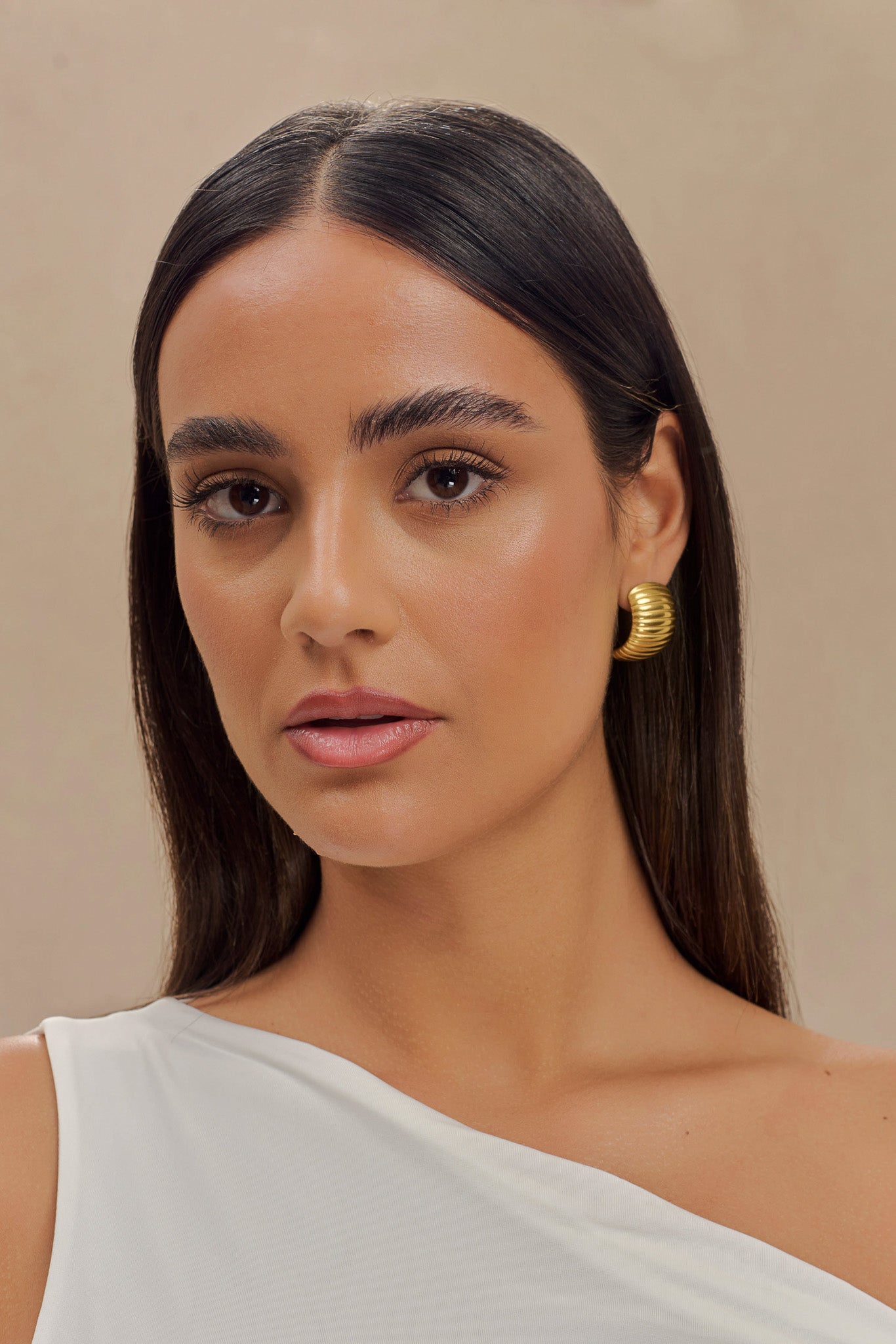 Amelia Textured Hoop - Gold、mySite、solidvoid