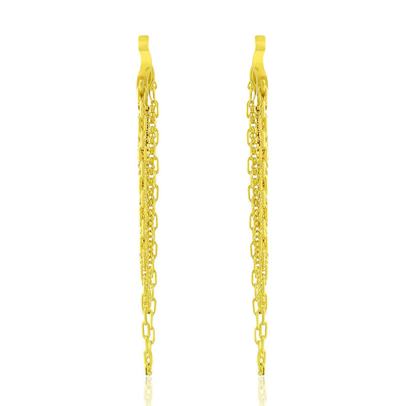 Multi Drop Chain Earrings | 14K Gold Plated、mySite、camillekostekn
