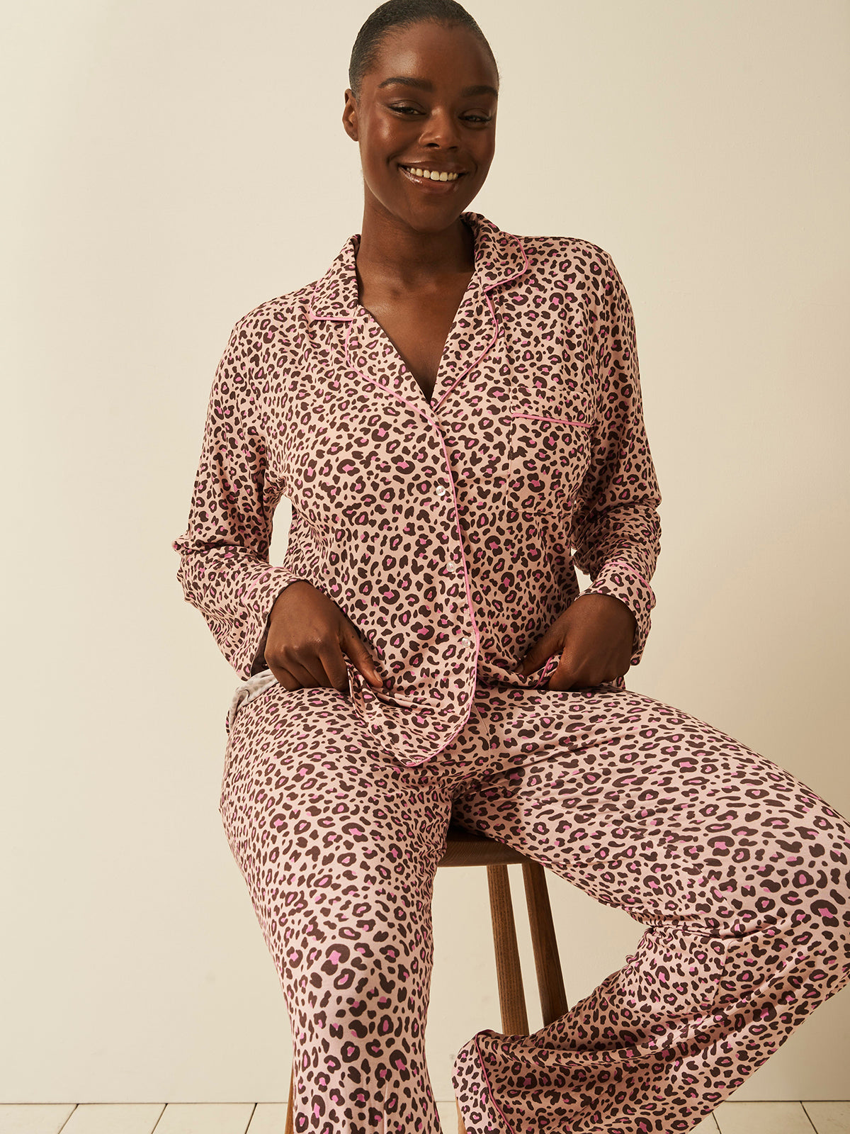 Long Pyjama Set - Liquorice Leopard、mySite、bengalsvssteelers