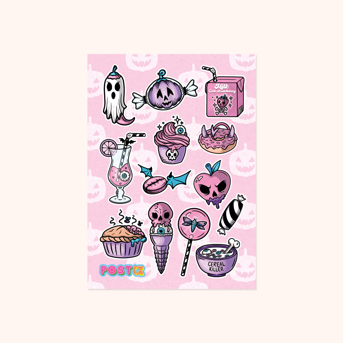  Spooky Snacks Glitter Sticker Sheet、mySite、ghnorth