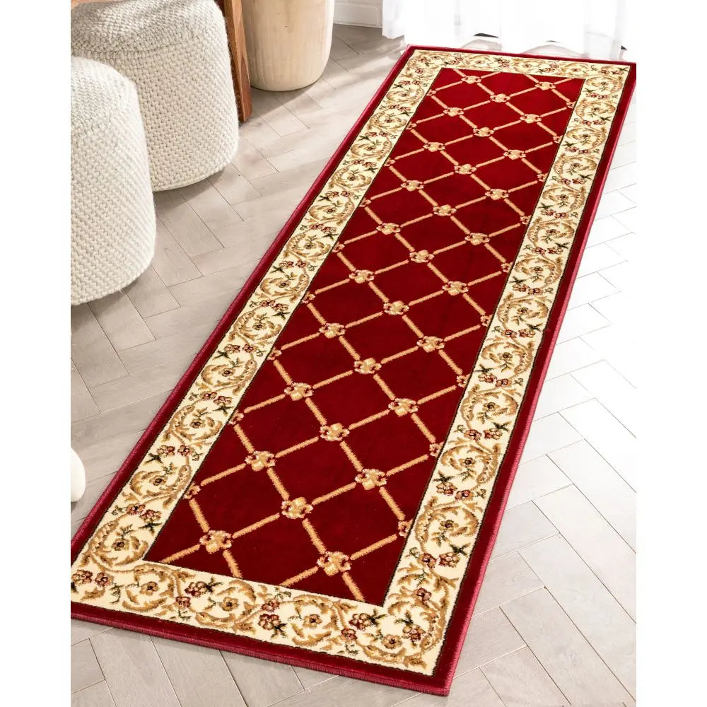 Fleur De Lis Red Formal Rug、mySite、gigharbornorthrealestate