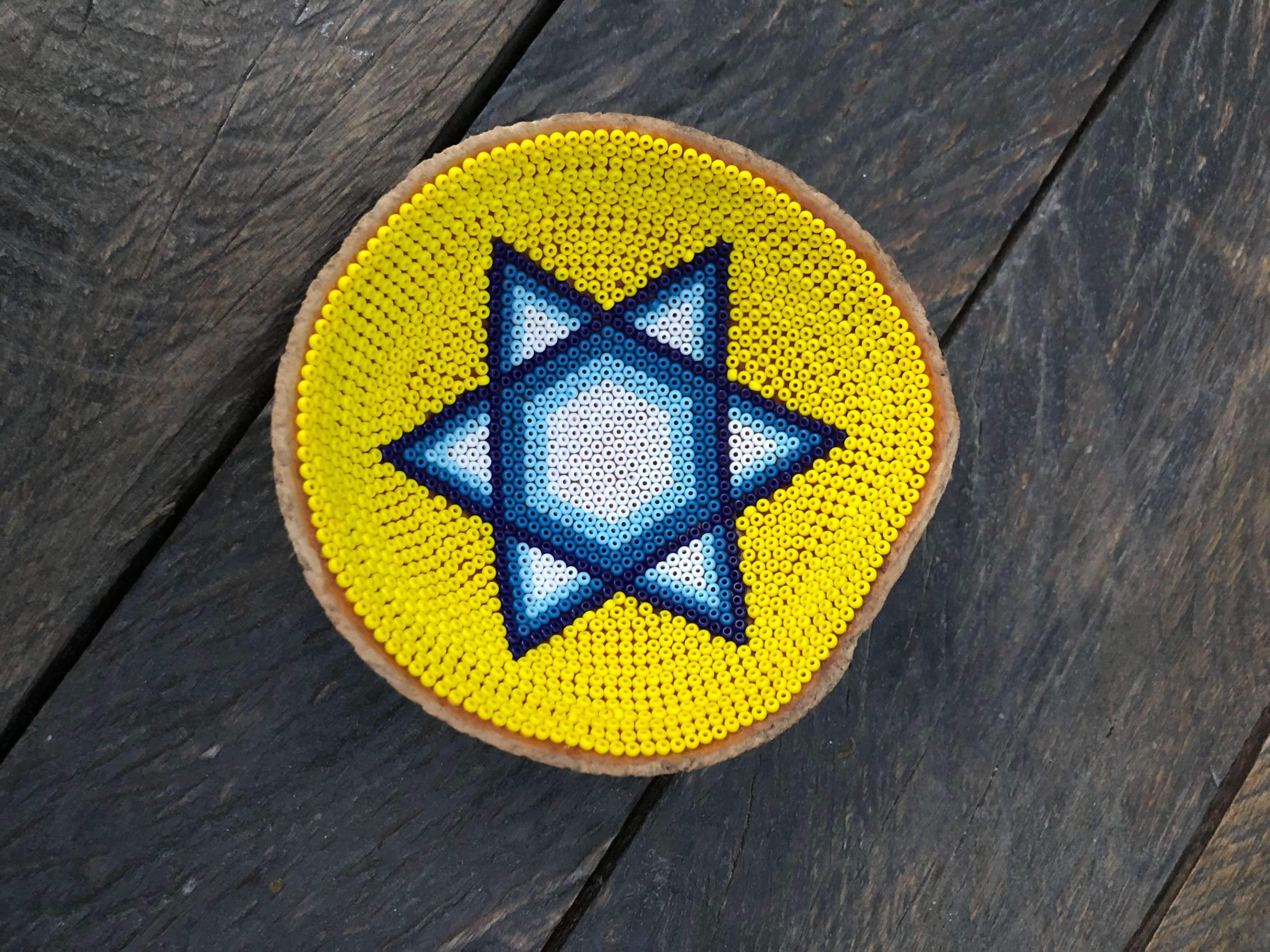 Handmade Star of David Trinket Bowl - Yellow/Blue or Brown/Pink、mySite、topwebapps