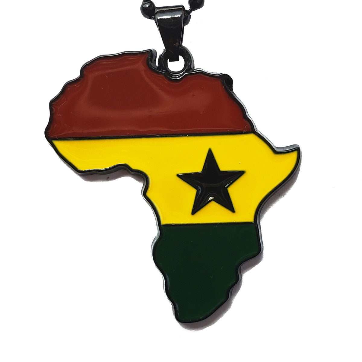 Ghana Flag Pendant Necklace Africa Map Necklace、mySite、solidvoid