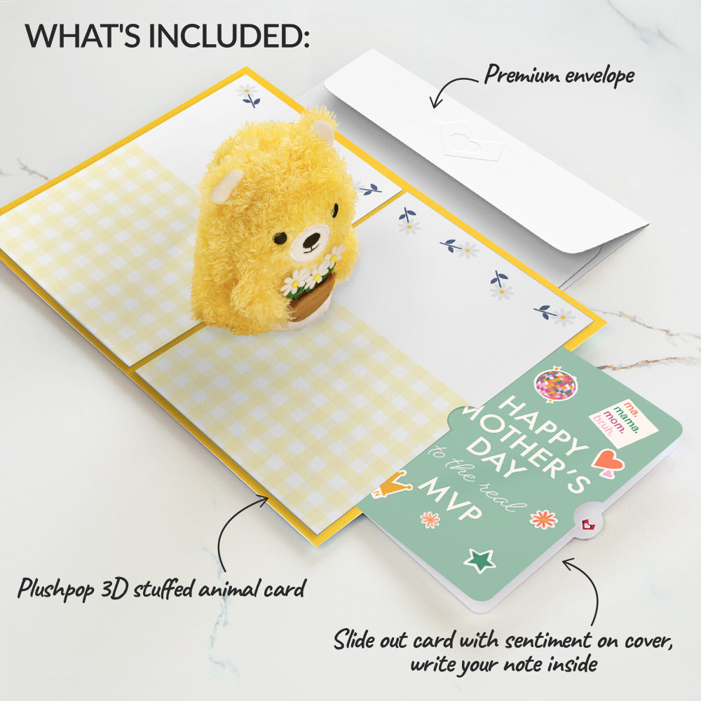 Daisy Greetings Mother's Day Plushpop Card and The real MVP Sentiment Set、mySite、solidvoid