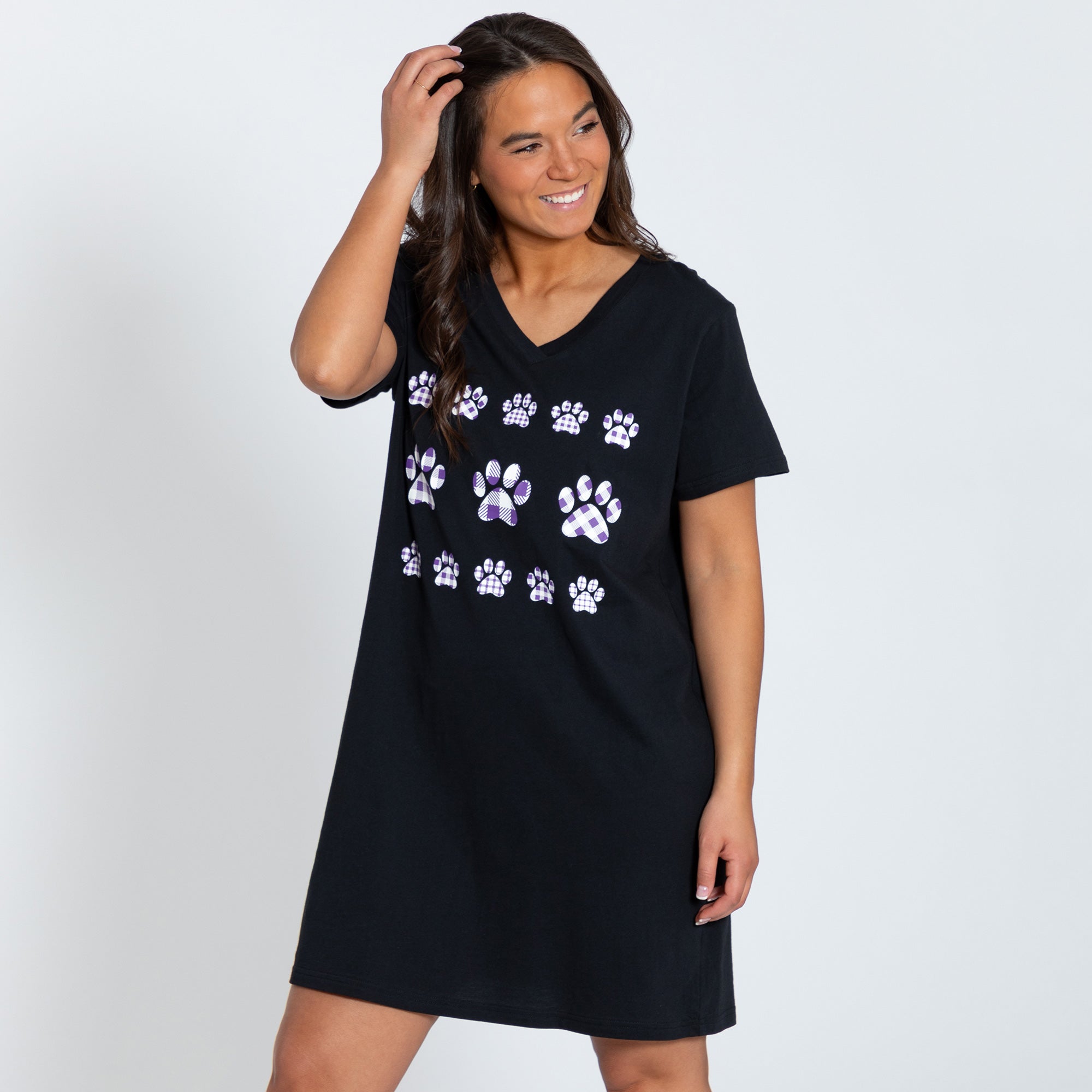 Gingham Paw V-Neck Nightgown、mySite、camillekostekn