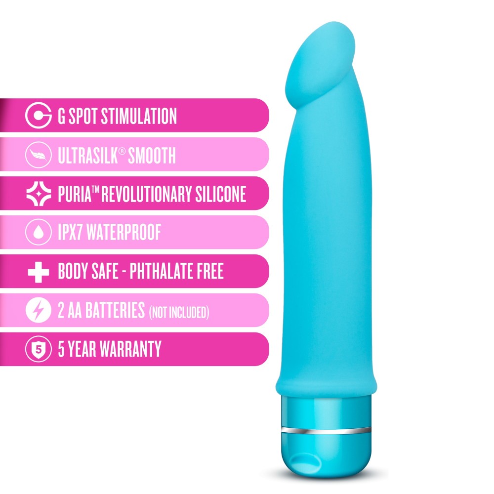Luxe By Blush® | Purity Blue 7.5-Inch Long Vibrating Dildo、mySite、bottomscart
