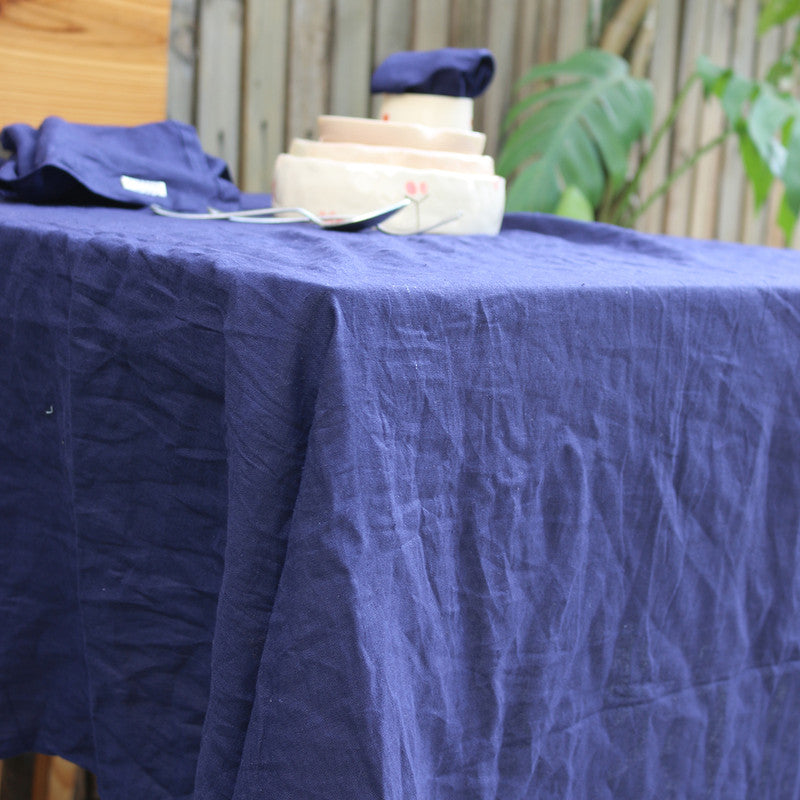Pure Linen Table Cover | Navy Blue、mySite、camillekostekn