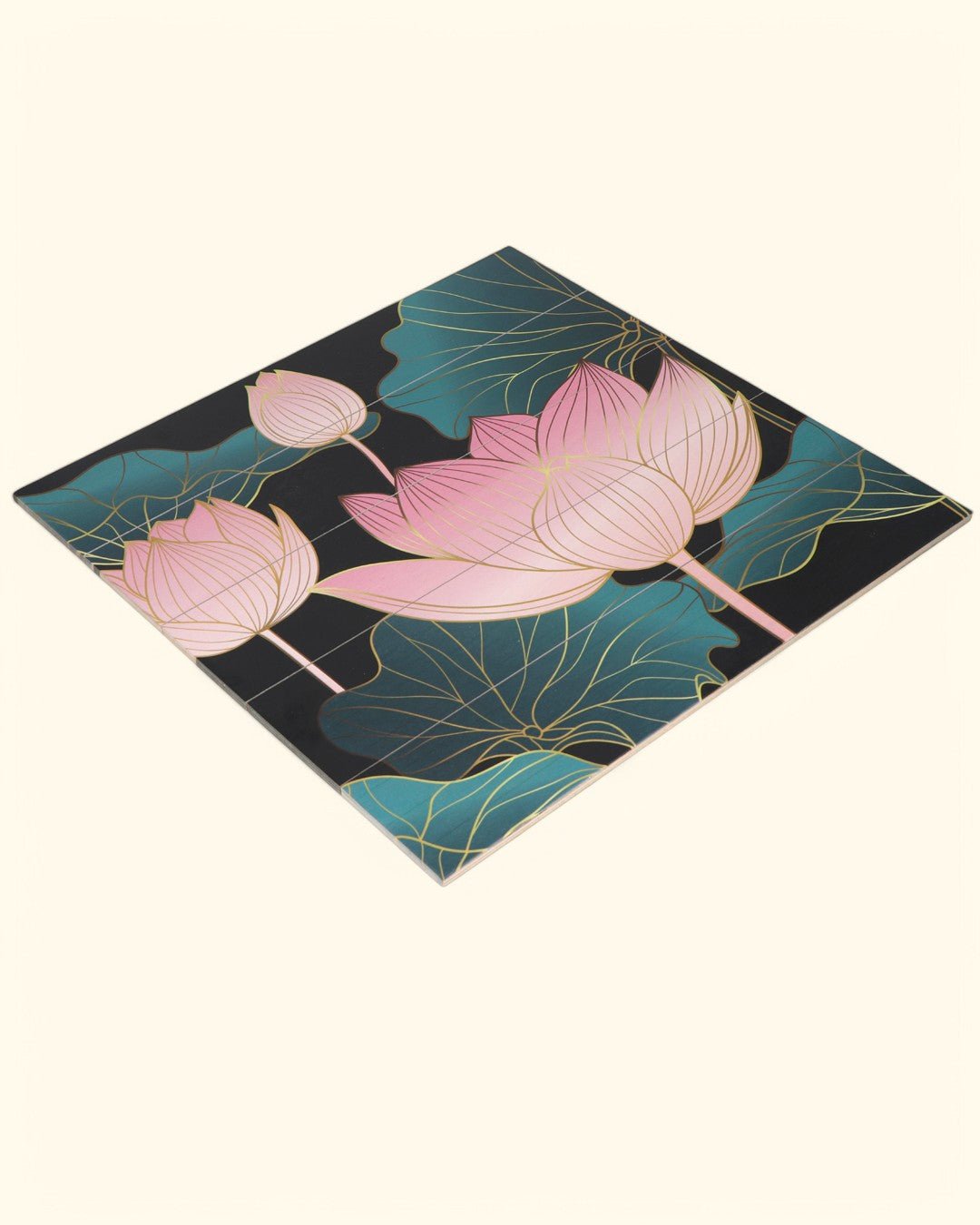 Elegant Pink Lotus Wooden Panel Wall Art, 18、mySite、topwebapps