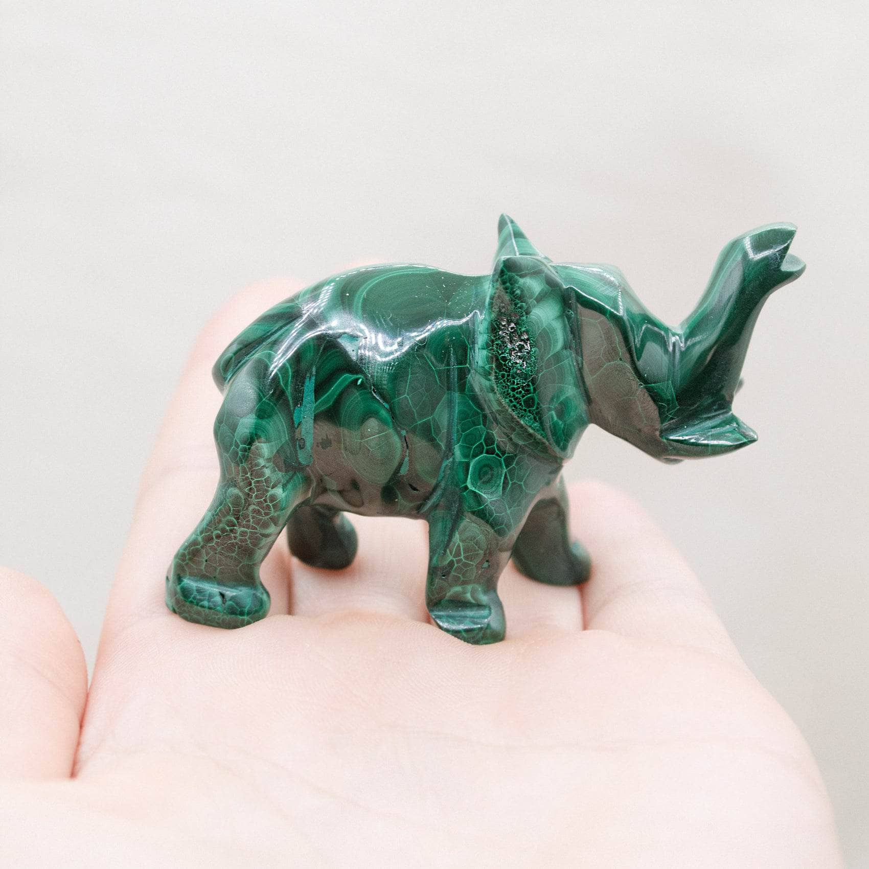 Genuine Malachite Elephants - Hand Carved - 1 of a Kind、mySite、hinf8tx79