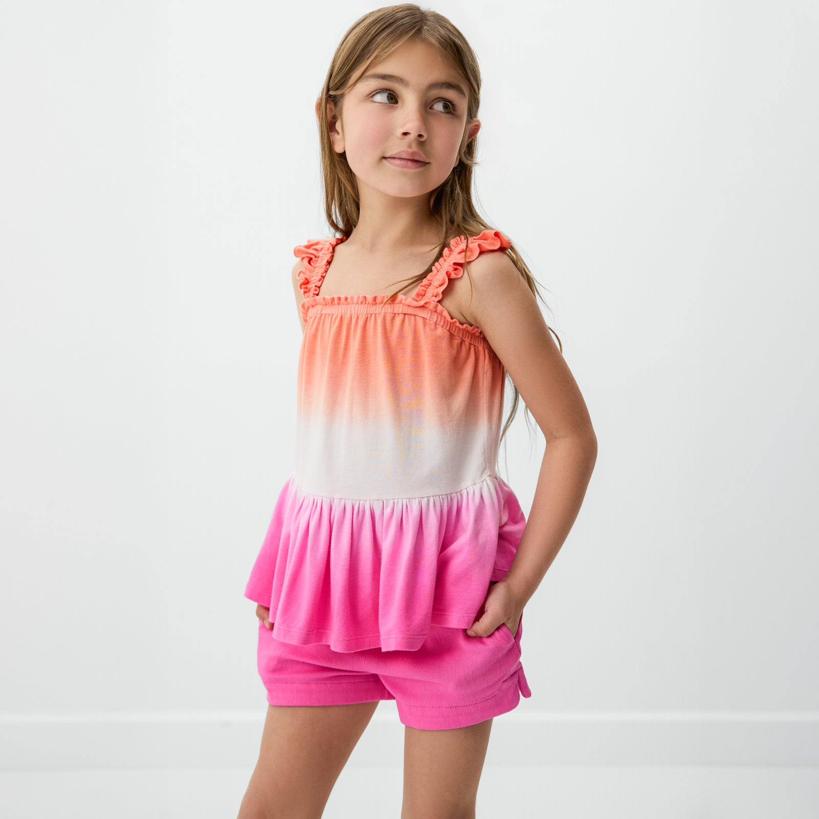 Guava Glow Peplum Flutter Tank、mySite、g9winljtr