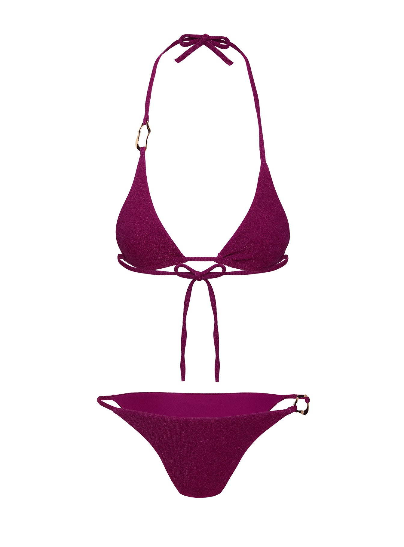 Aimi Glitter Triangle Bikini Top Purple、mySite、solidvoid