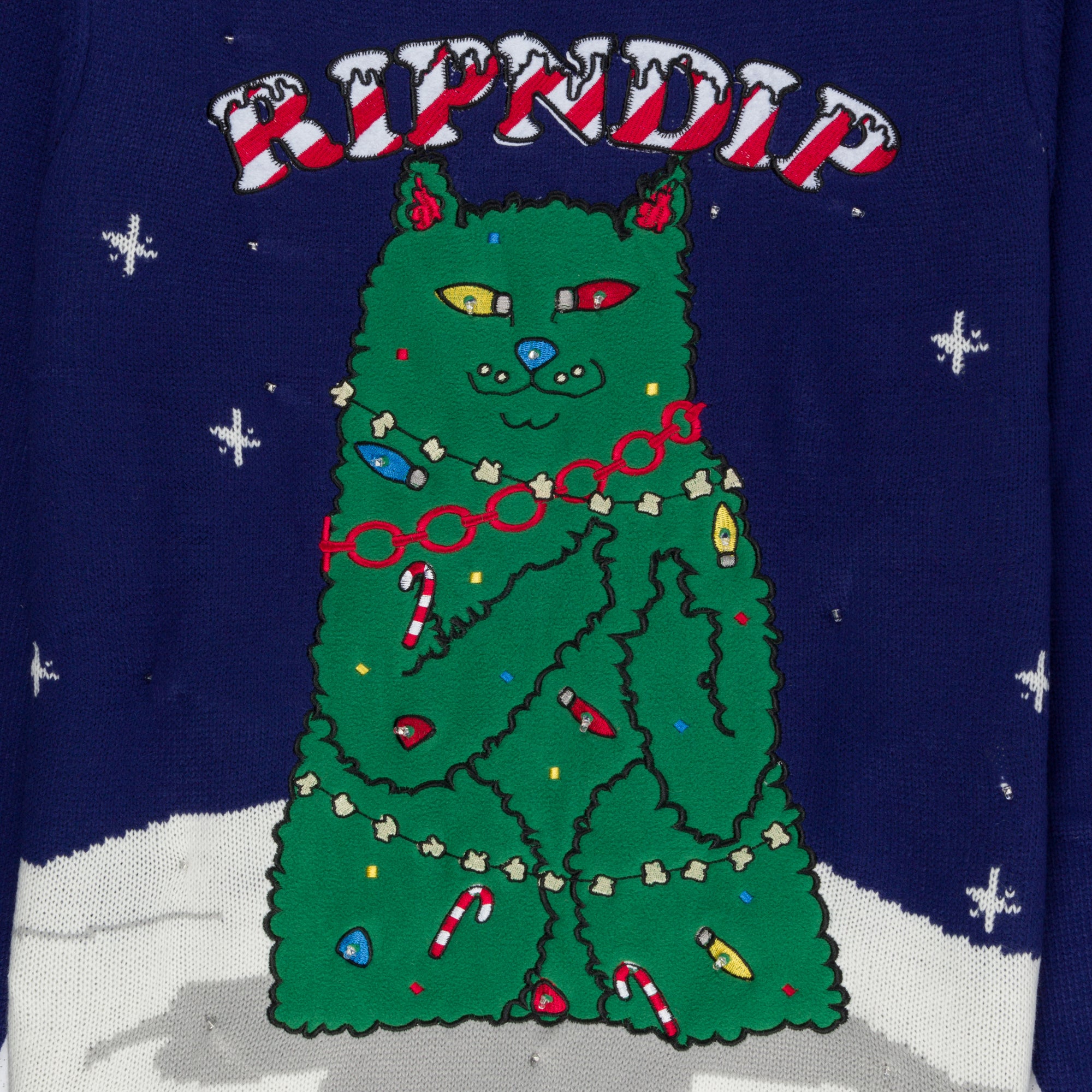  Litmas Tree Light Up Knit Sweater (Navy)、mySite、merchandisen