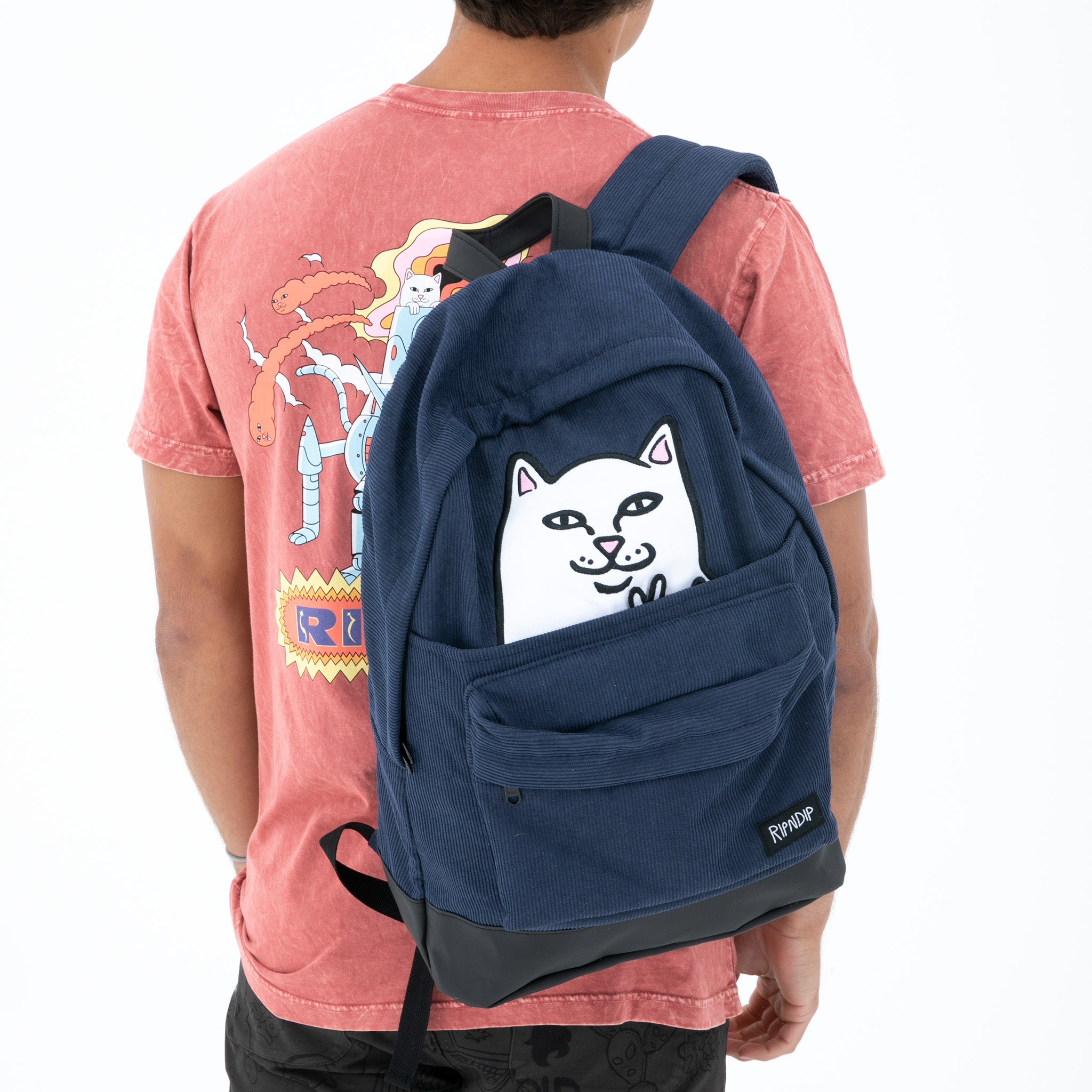  Lord Nermal Velcro Hands Corduroy Backpack (Navy)、mySite、merchandisen