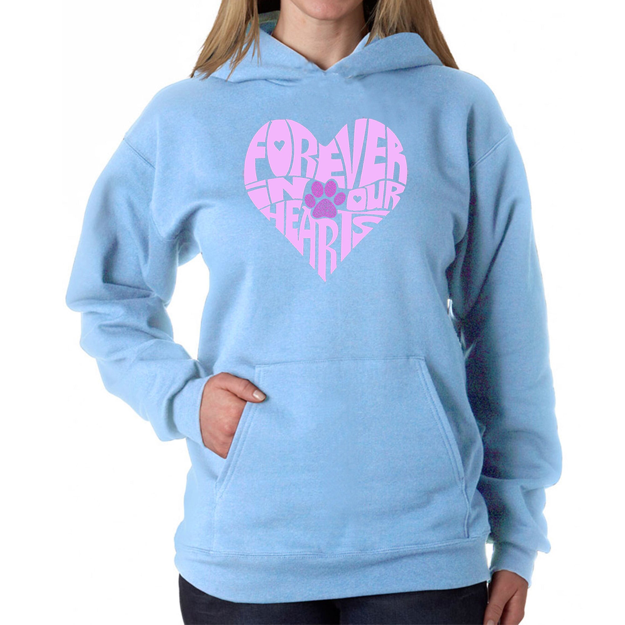 Forever In Our Hearts - Women's Word Art Hooded Sweatshirt、mySite、camillekostekn
