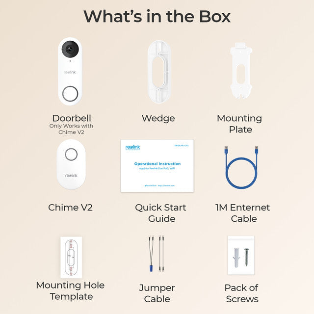 Reolink 2K+ Wired PoE Video Doorbell with Chime (White)、mySite、camillekostekn