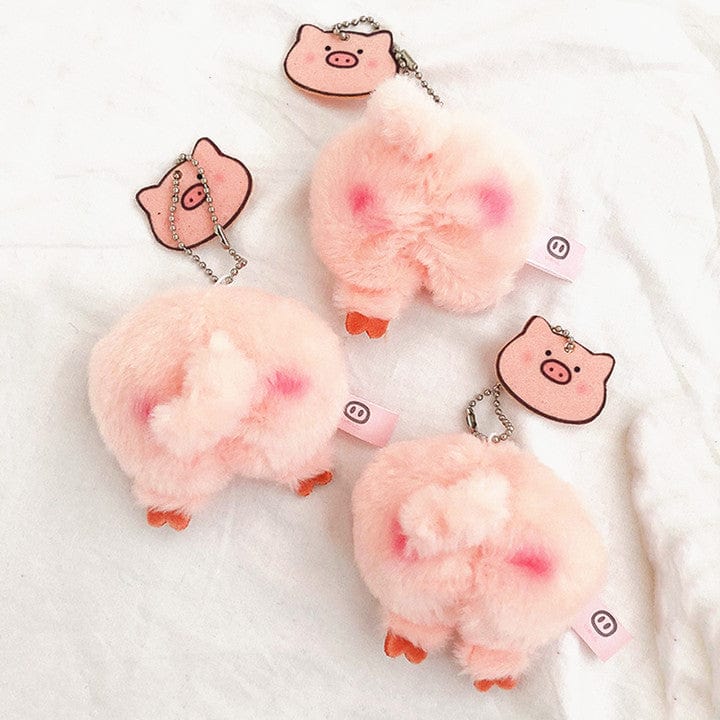 Plush Pig Butt and Face Key Chains Purse Decorations Pin、mySite、g9winljtr