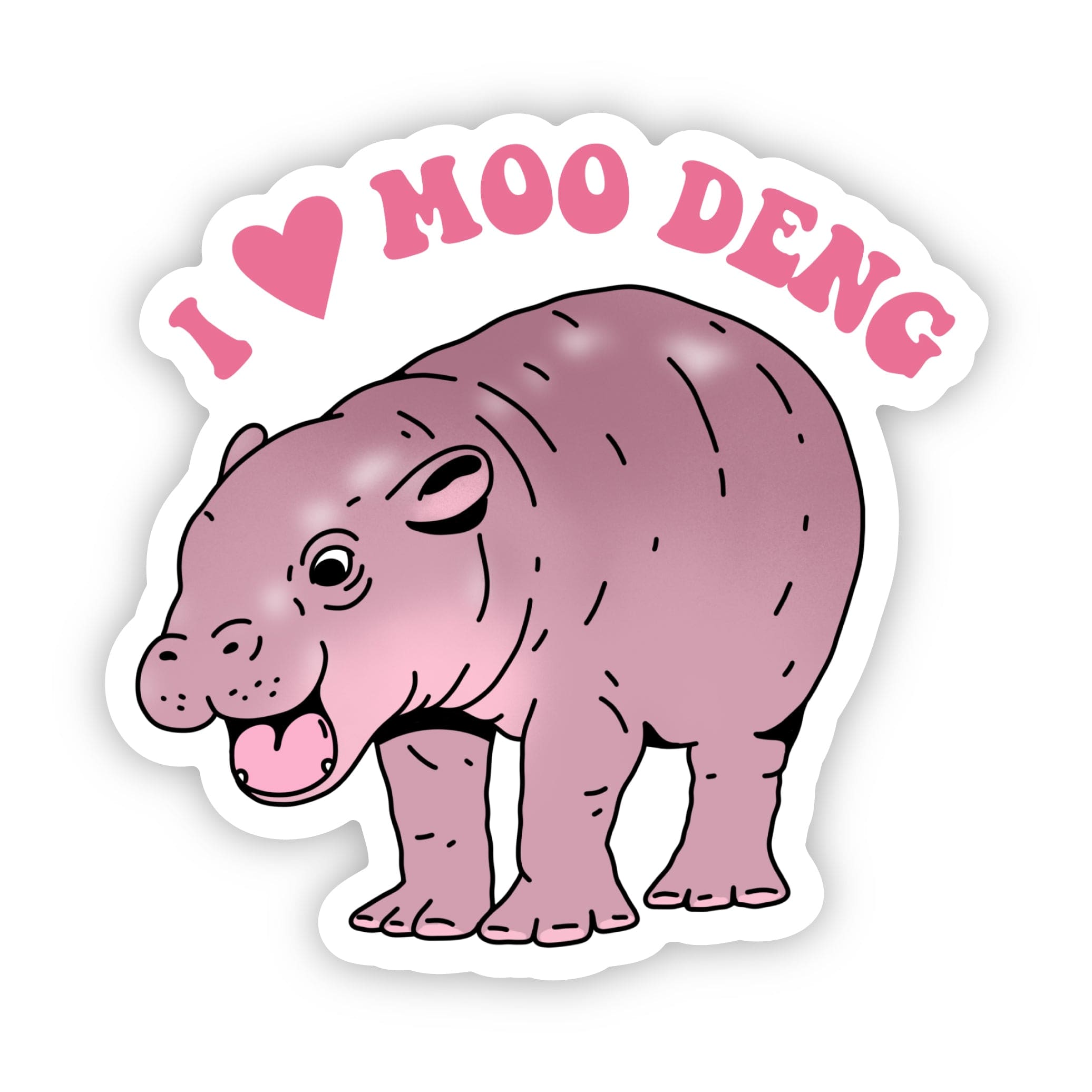  I Love Moo Deng Hippo Sticker、mySite、ghnorth