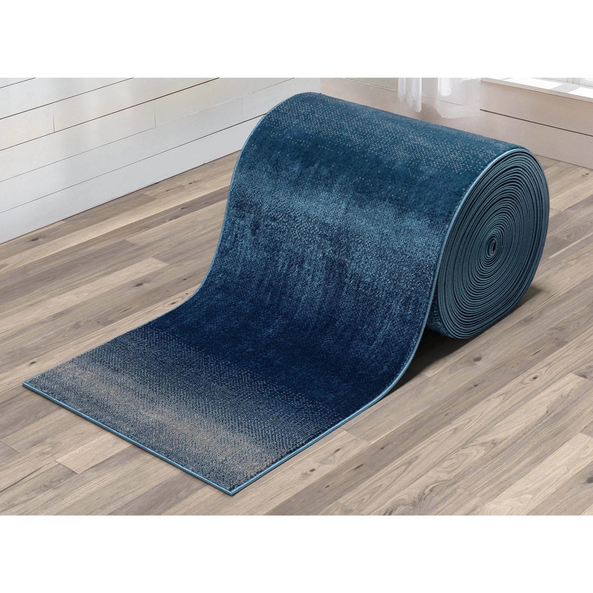 Custom Size Runner Emine Abstract Ombre Modern Blue 27 Inch Wide x Choose Your Length Hallway Runner Rug、mySite、gigharbornorthrealestate