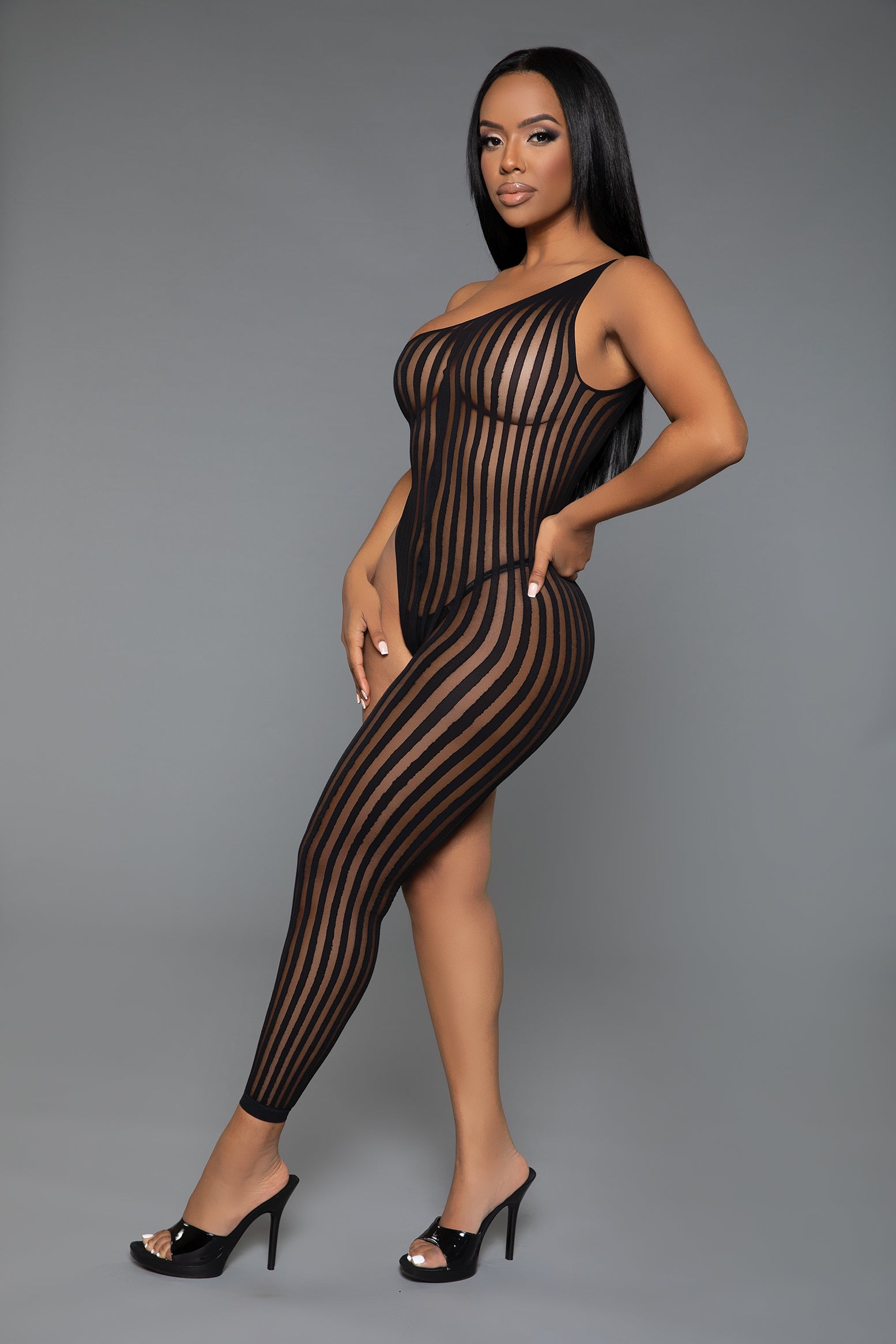 Stealing Hearts Asymmetrical One Shoulder, One Leg Bodystocking、mySite、bengalsvssteelers
