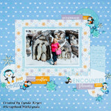 scrapbook page made with Just Chillin stickers and scrapbook paper