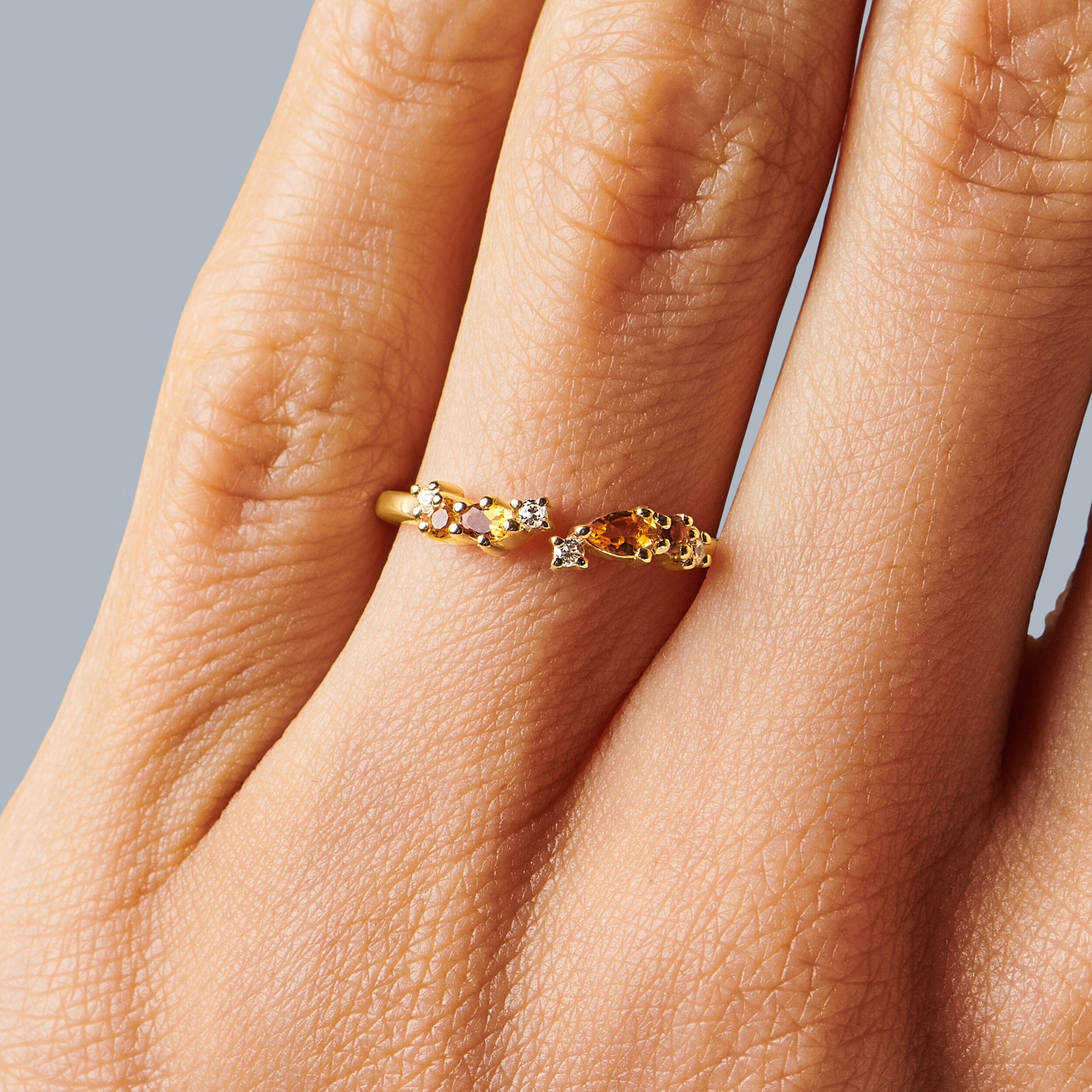 Adjustable Citrine Ring Flourish - November Birthstone、mySite、hinf8tx79