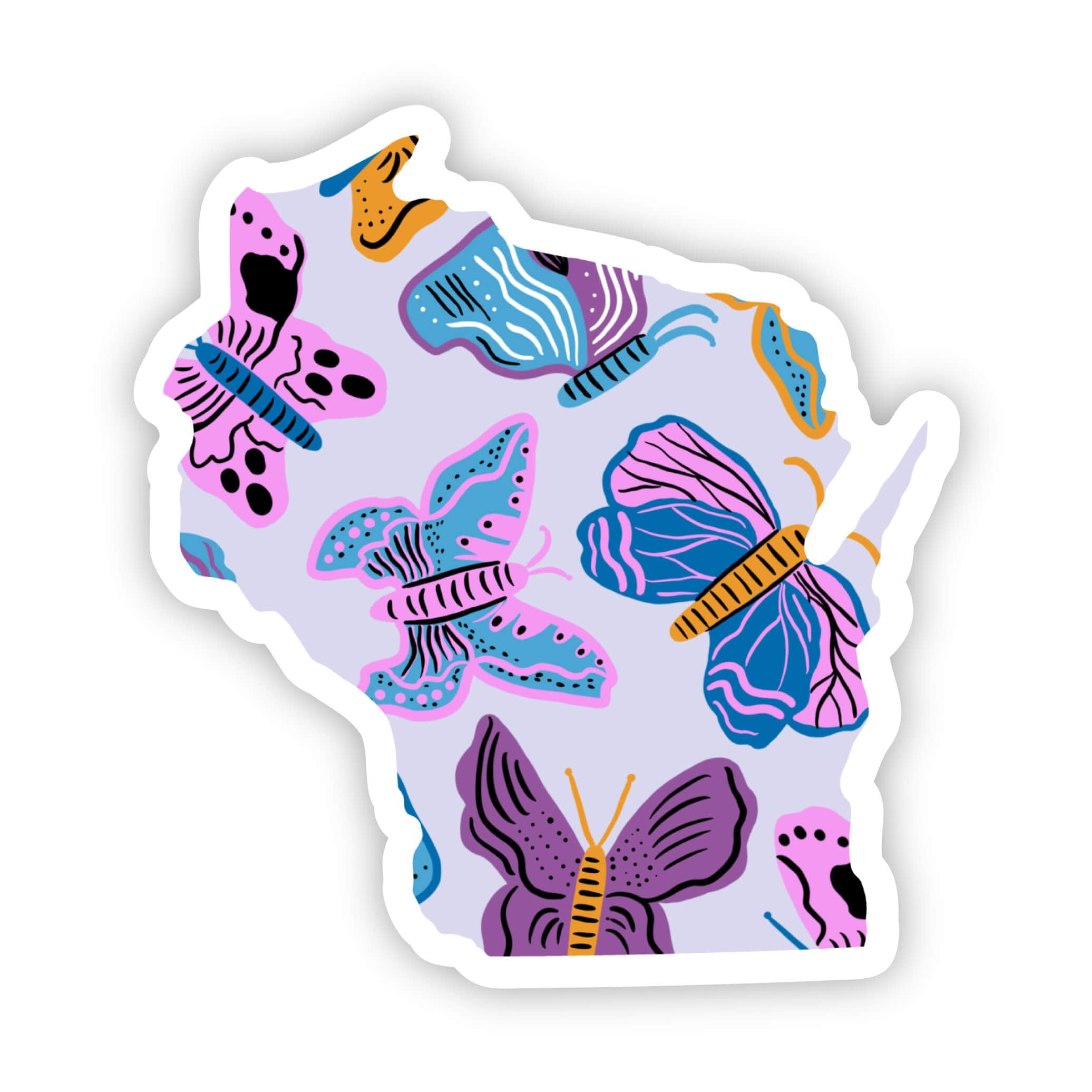  Wisconsin Sticker - Moth & Butterfly、mySite、ghnorth