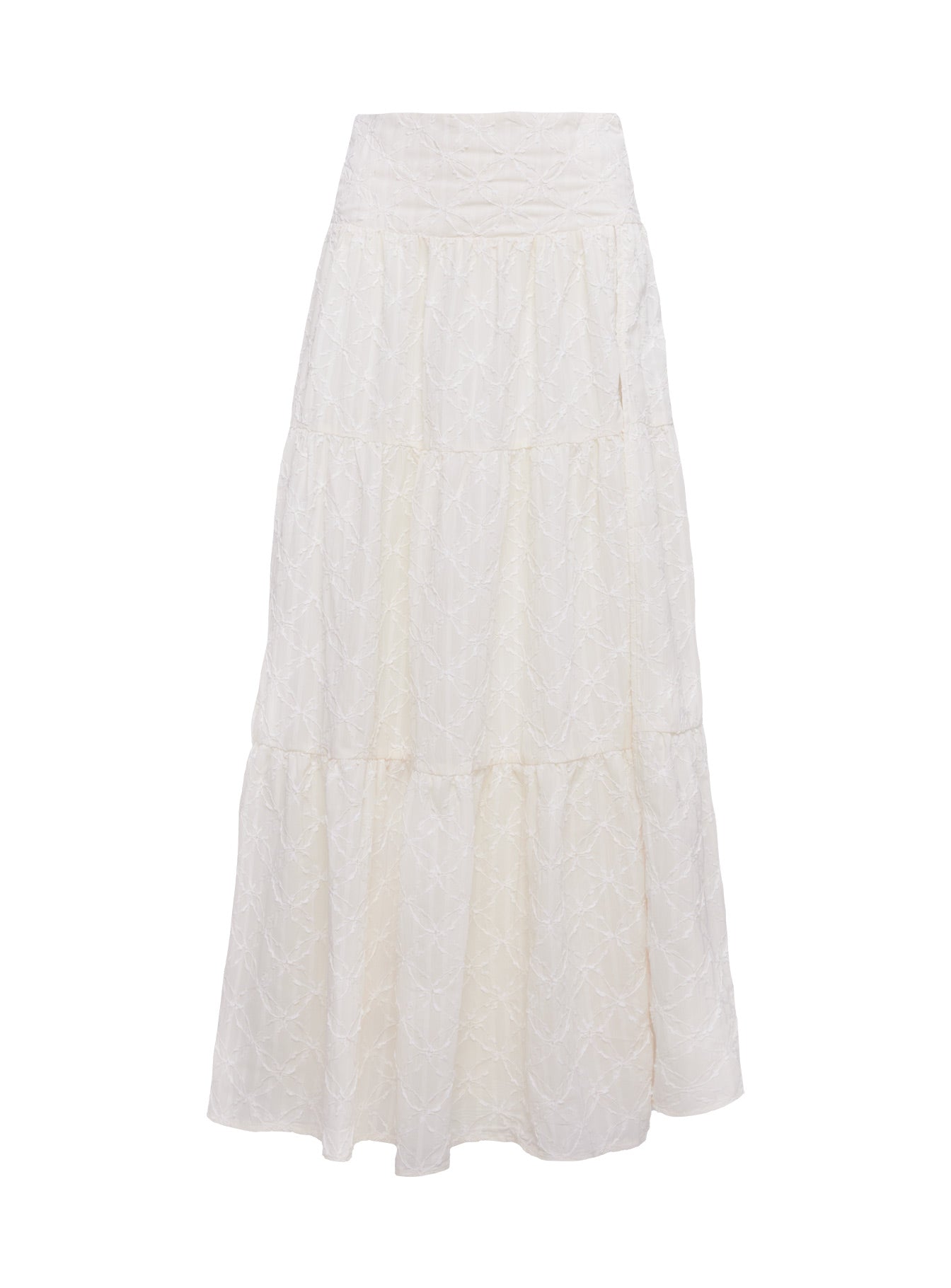 Silver Soul Embroidered Maxi Skirt Cream、mySite、solidvoid