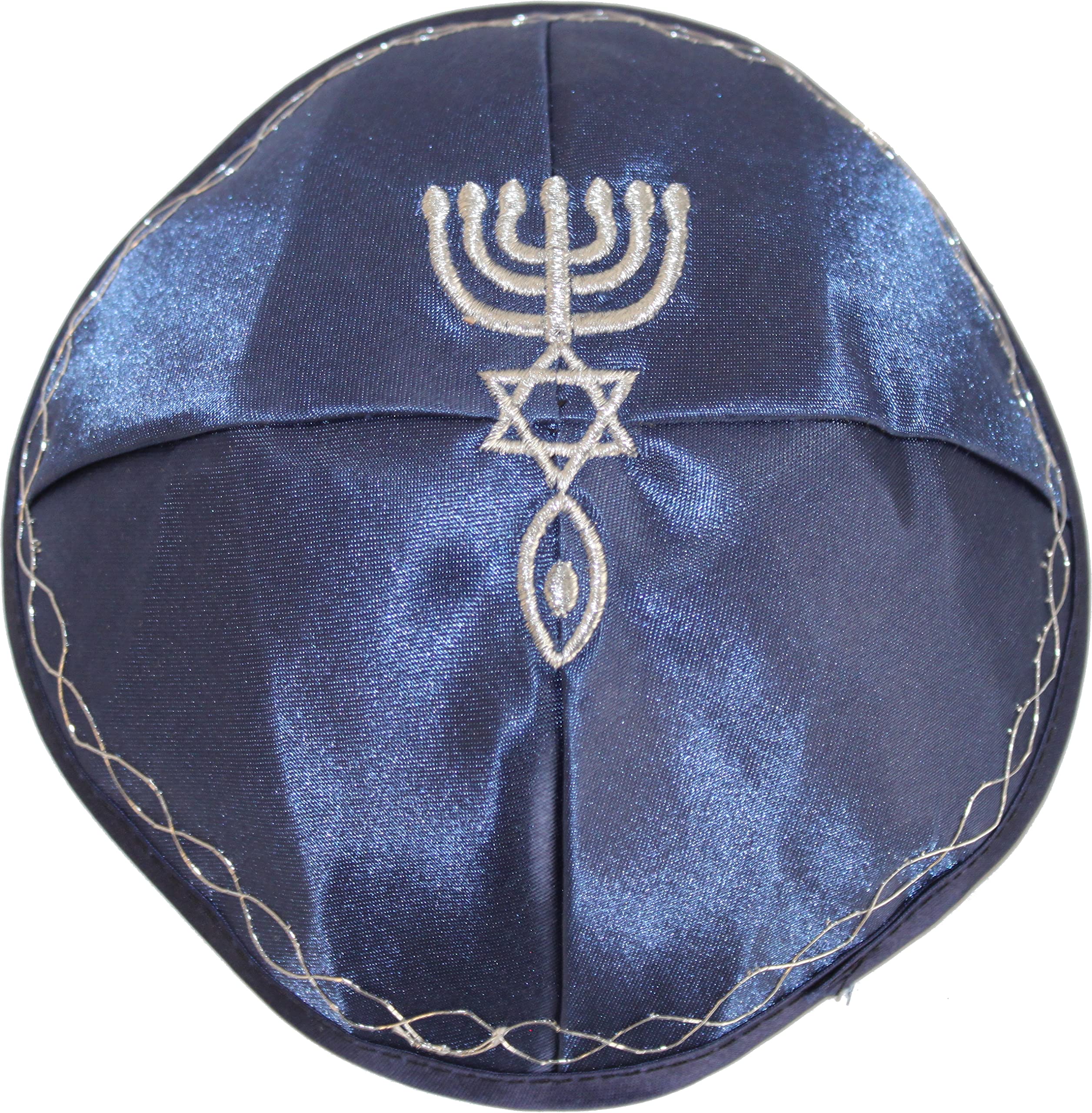  Holy Land Market Satin Kippah with Messianic Sign Embroidered、mySite、elrpsem3k