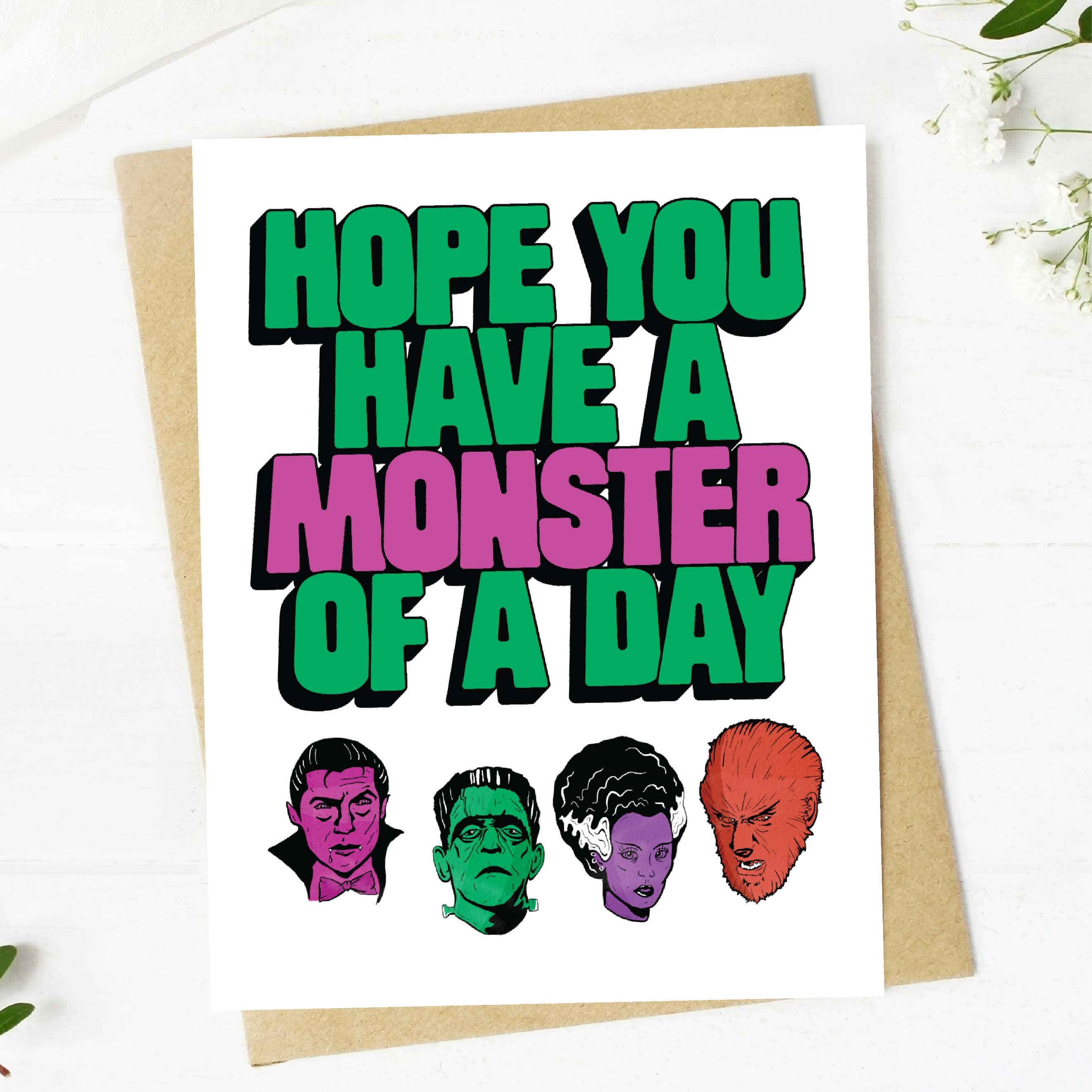  Hope You Have A Monster Of A Day Classic Halloween Monsters Card、mySite、elrpsem3k