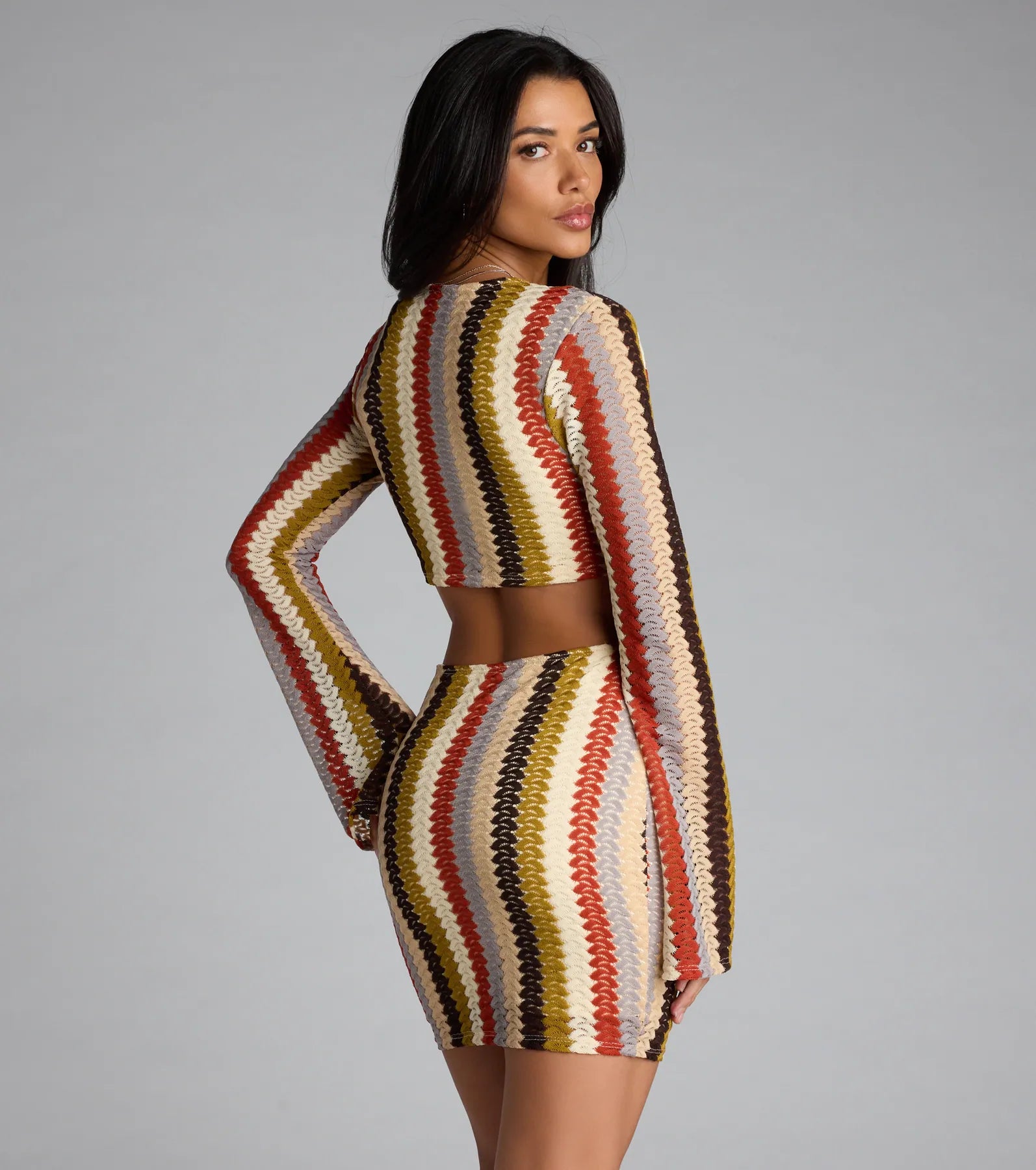  Groovy Gal Striped Cutout Mini Dress、mySite、justintrudeaud