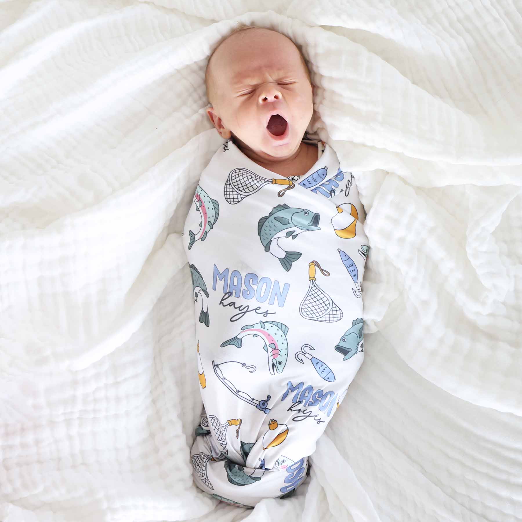  Catch of the Day Personalized Swaddle Blanket、mySite、layawaytickets