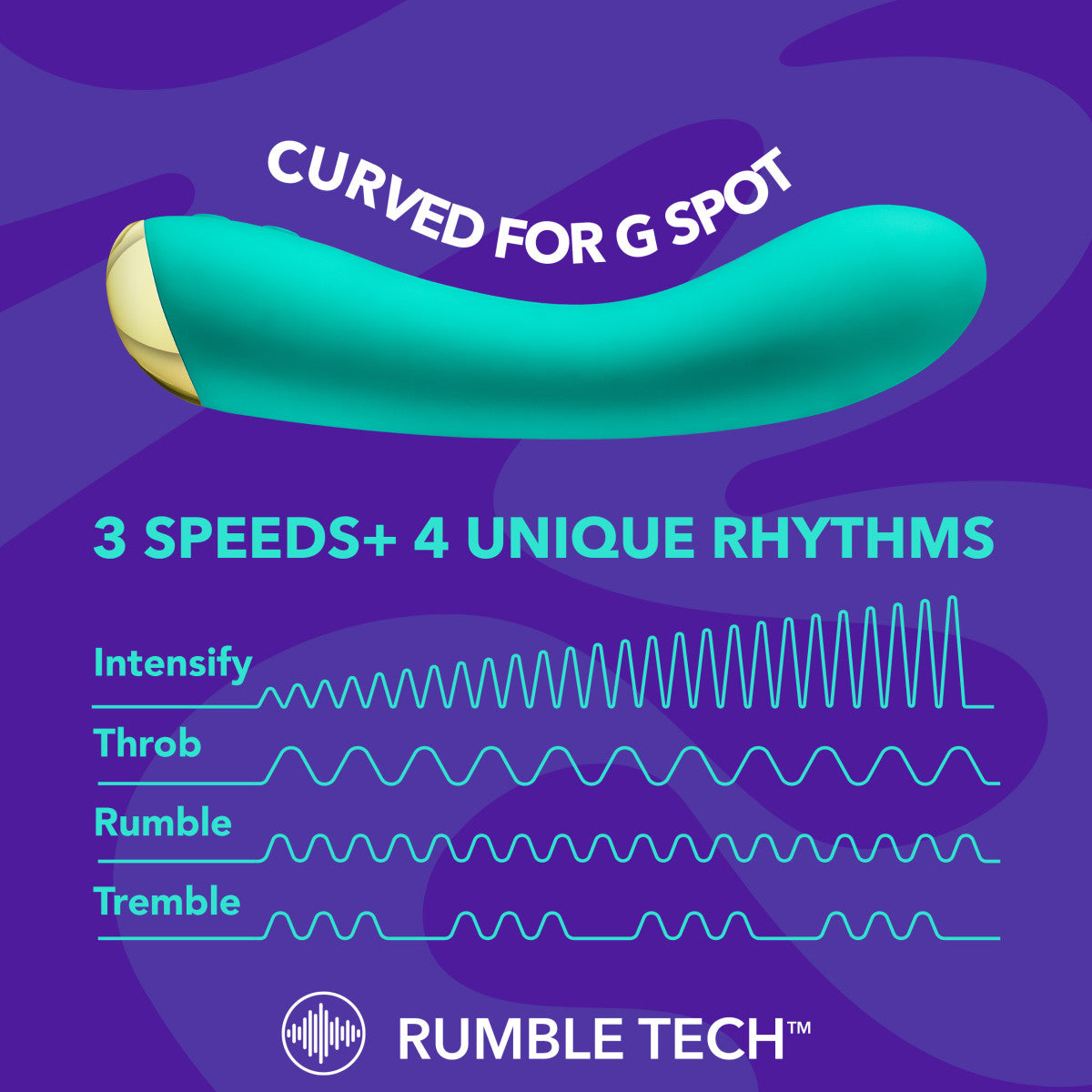 Aria By Blush® | Luscious AF: Enhanced G-Spot Stimulation Teal Silicone Vibrator with Powerful RumboTech™ Technology、mySite、bottomscart