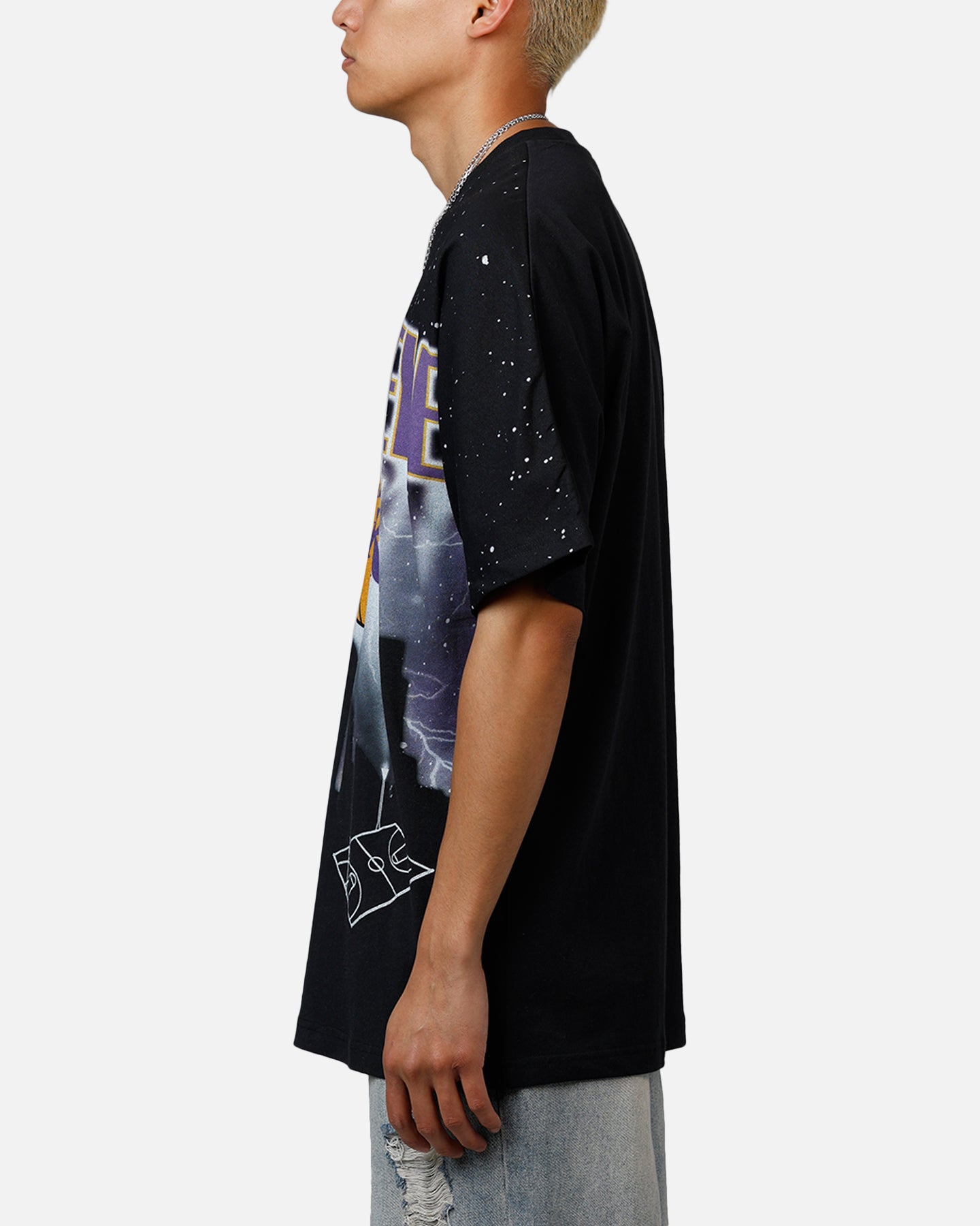Mitchell & Ness Los Angeles Lakers Skyline T-Shirt Faded Black、mySite、zt4zffjzw