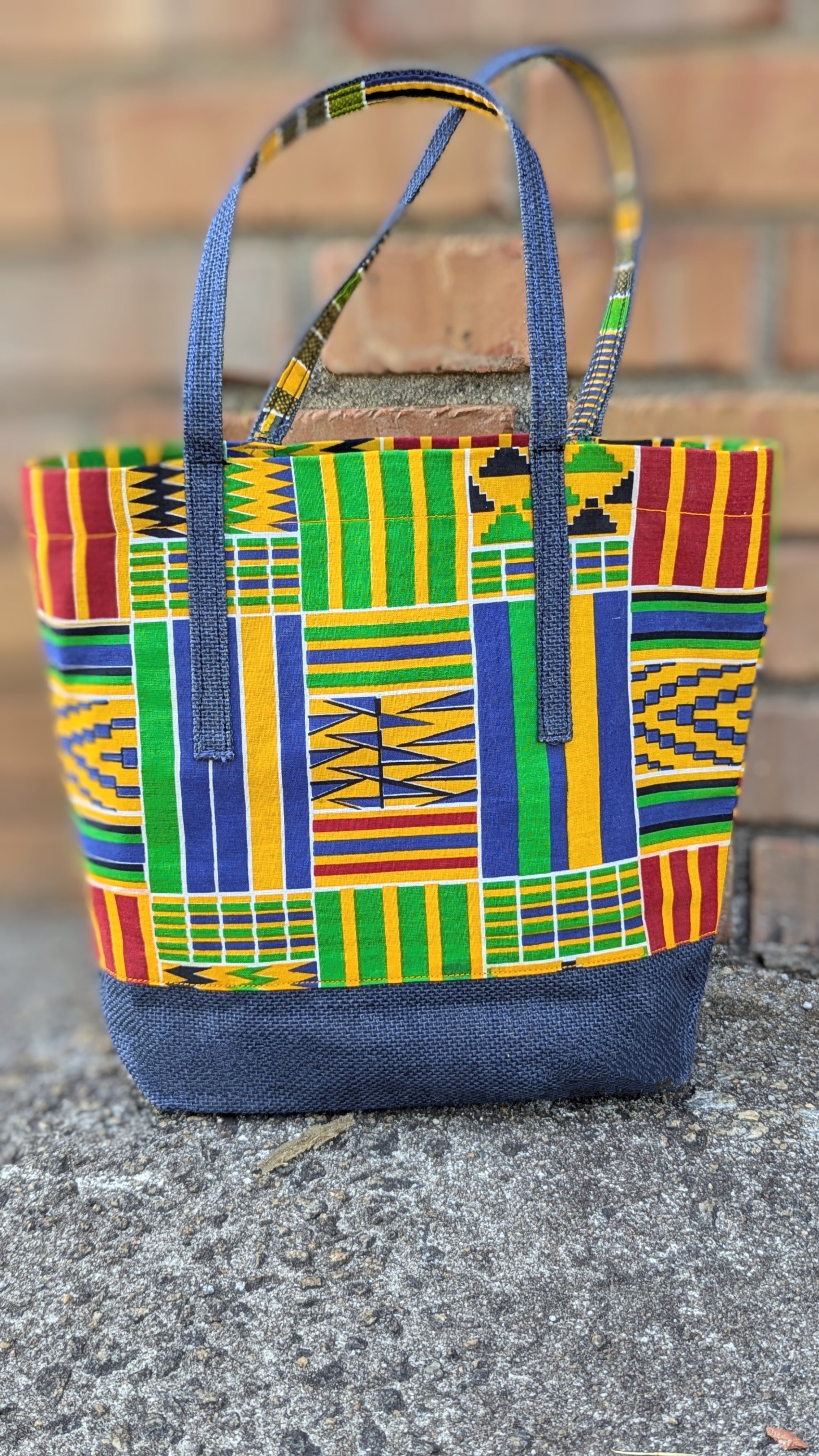 Dupsie's Effia African Kente Print Tote Bag DPPB4075K、mySite、solidvoid