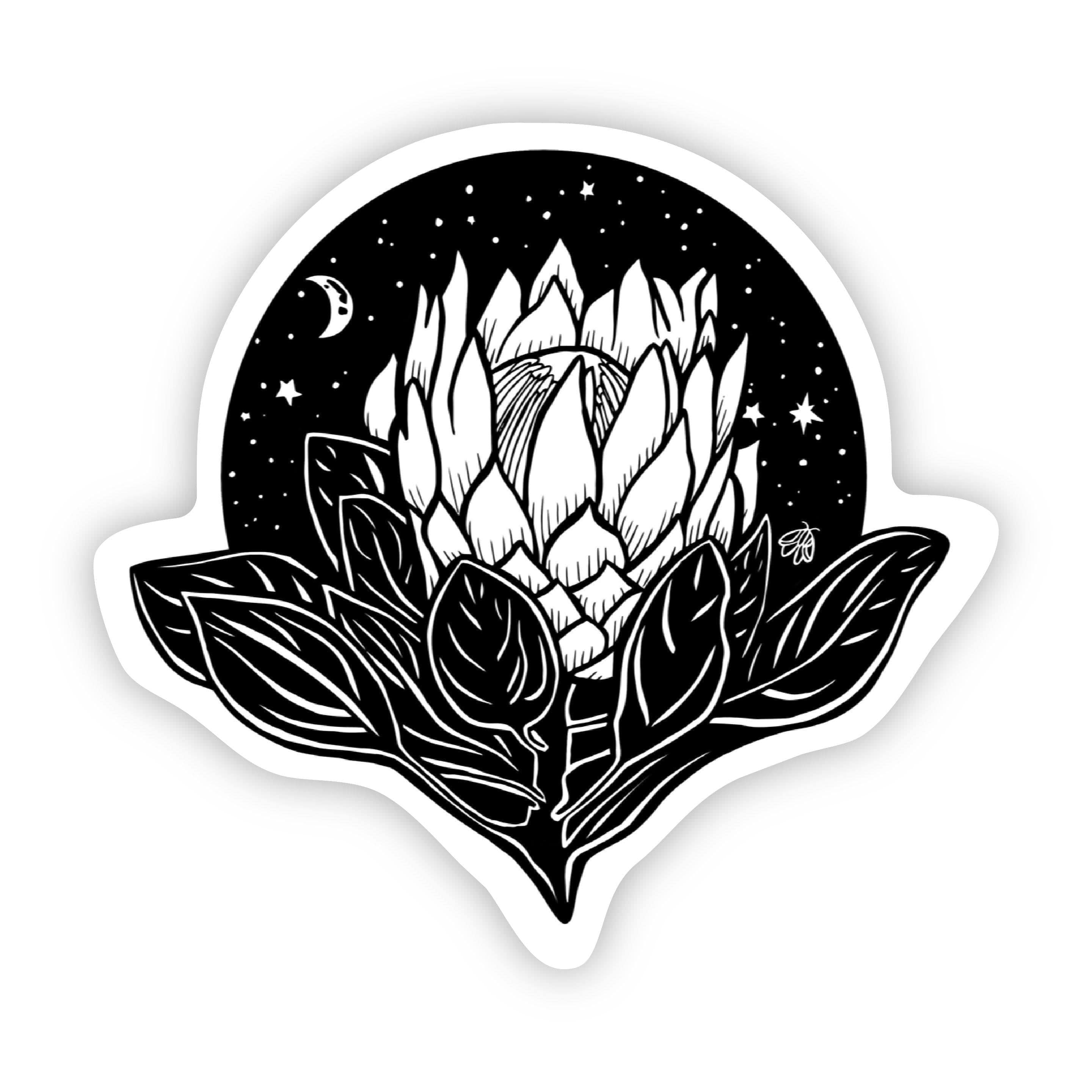  Blossoming Flower Night Sky Sticker、mySite、elrpsem3k