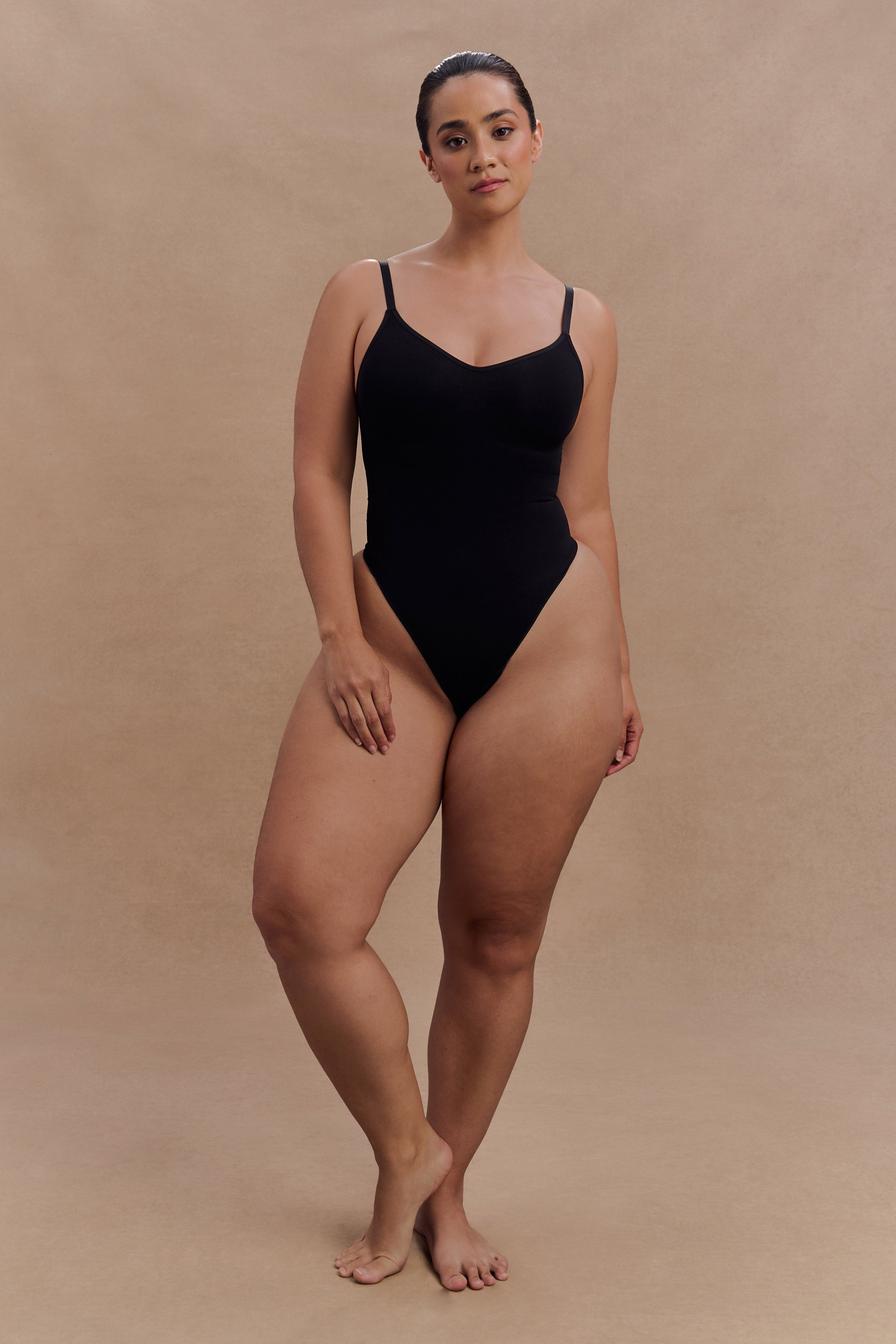 Alyssa Backless Shapewear Bodysuit - Black、mySite、solidvoid