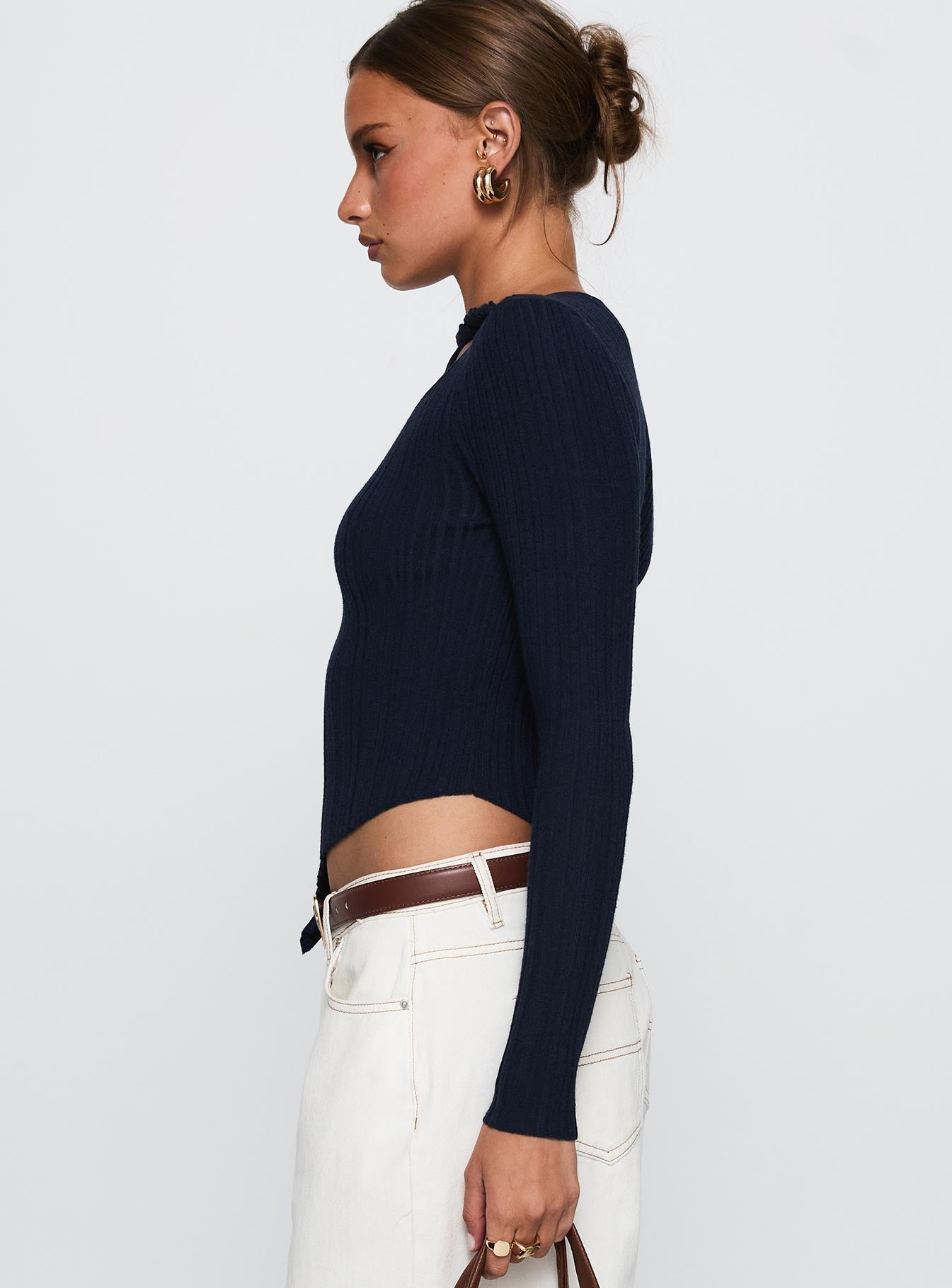 Ellara Long Sleeve Top Blue、mySite、solidvoid