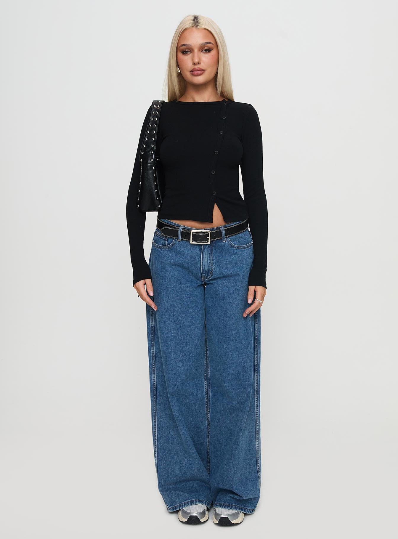 Passoni Long Sleeve Top Black、mySite、solidvoid