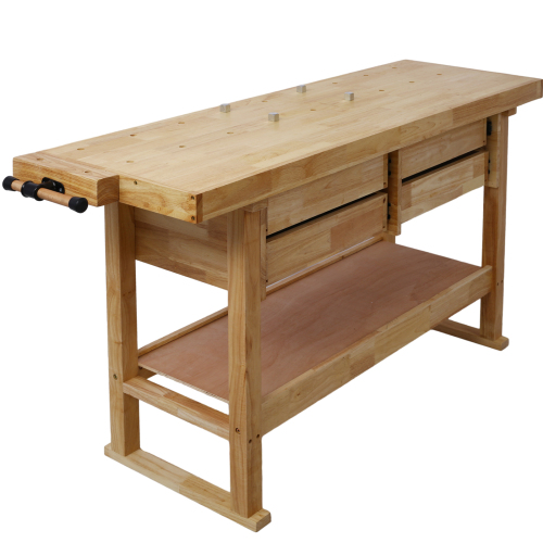55-Inch Wood Workbench - Wooden Workbench for Garage Workshop and Home、、eastwooduniform