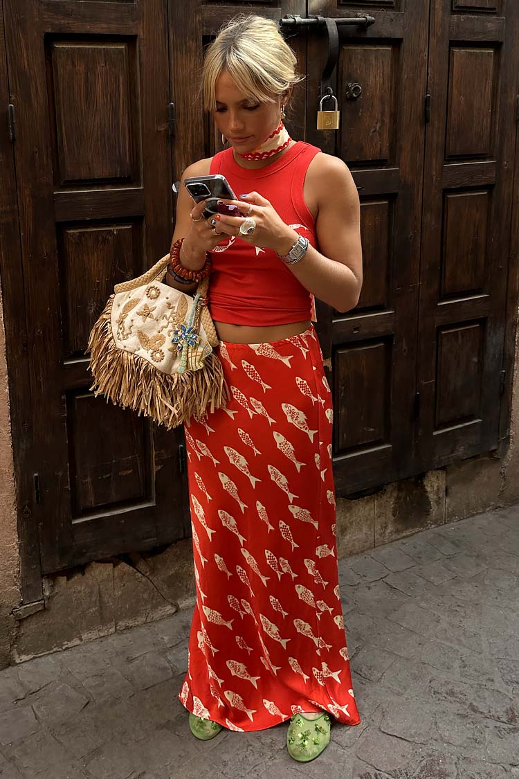 Red Marina Dorris Skirt、mySite、solidvoid