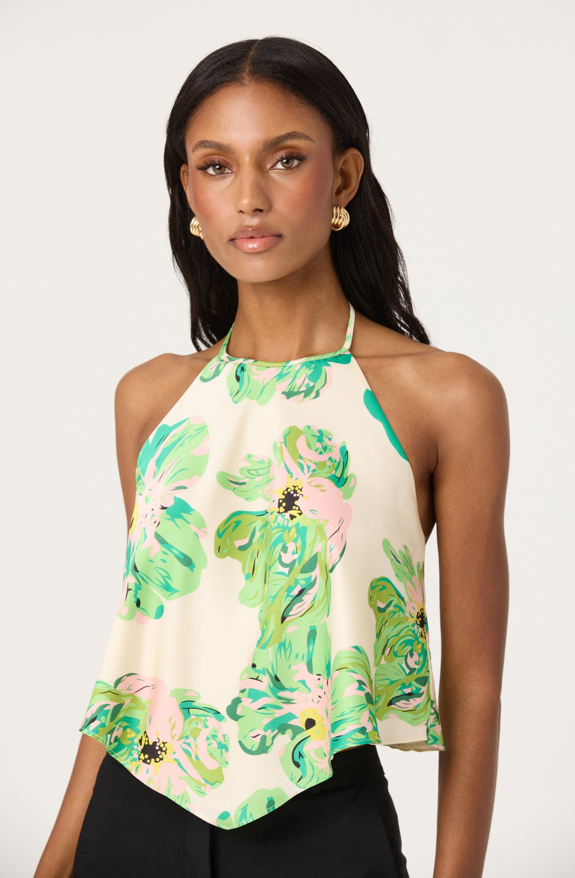 Satin Halter Neck Top、mySite、solidvoid